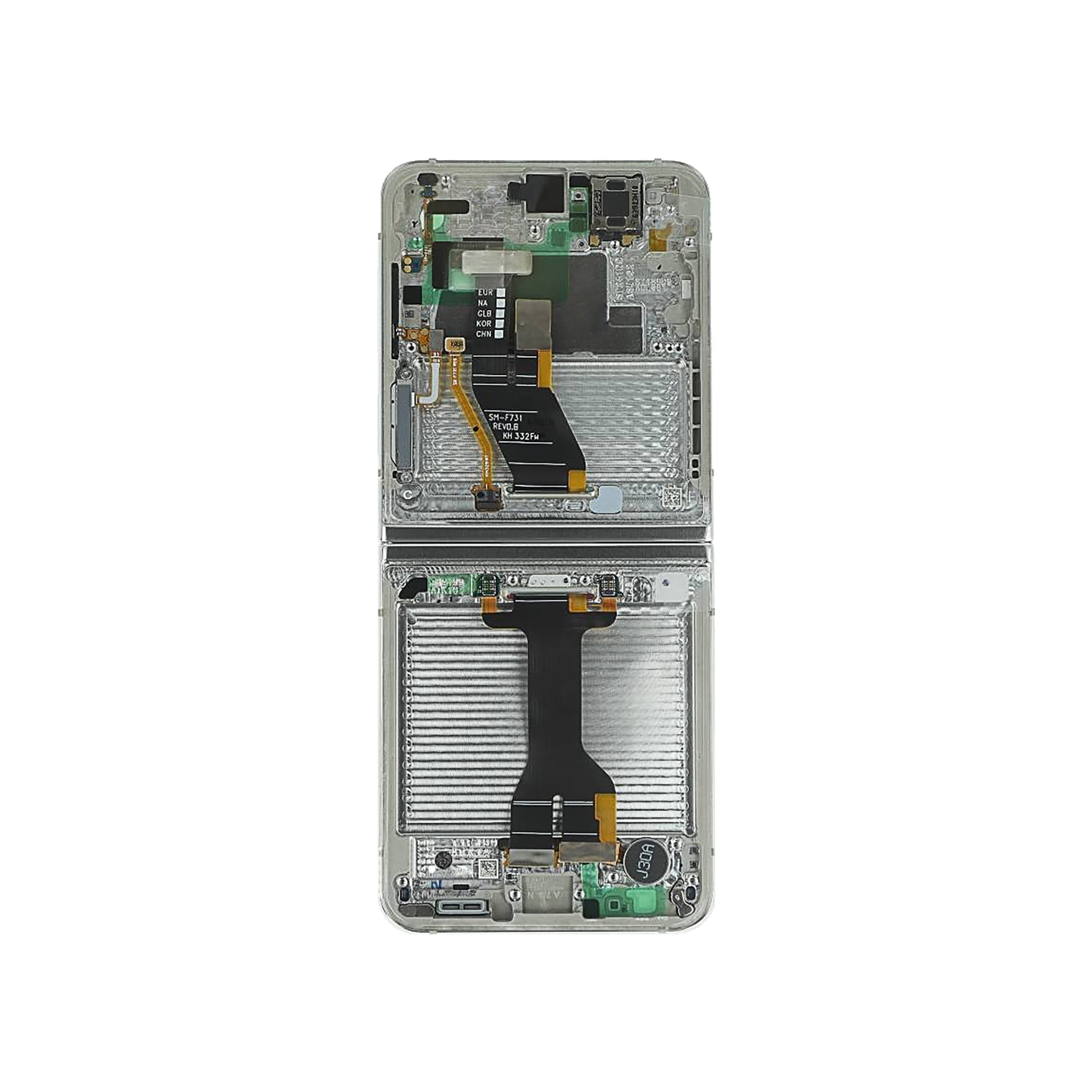 Samsung Galaxy Z Flip5 F731B Main Display And Digitizer With Frame Cream Service Pack
