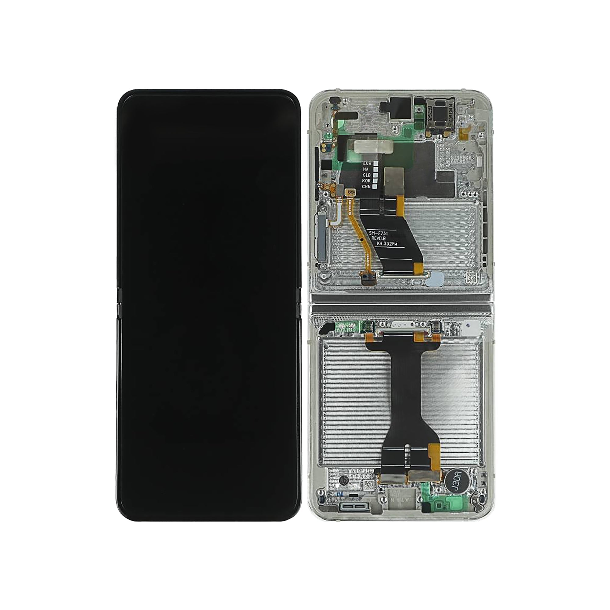 Samsung Galaxy Z Flip5 F731B Main Display And Digitizer With Frame Cream Service Pack