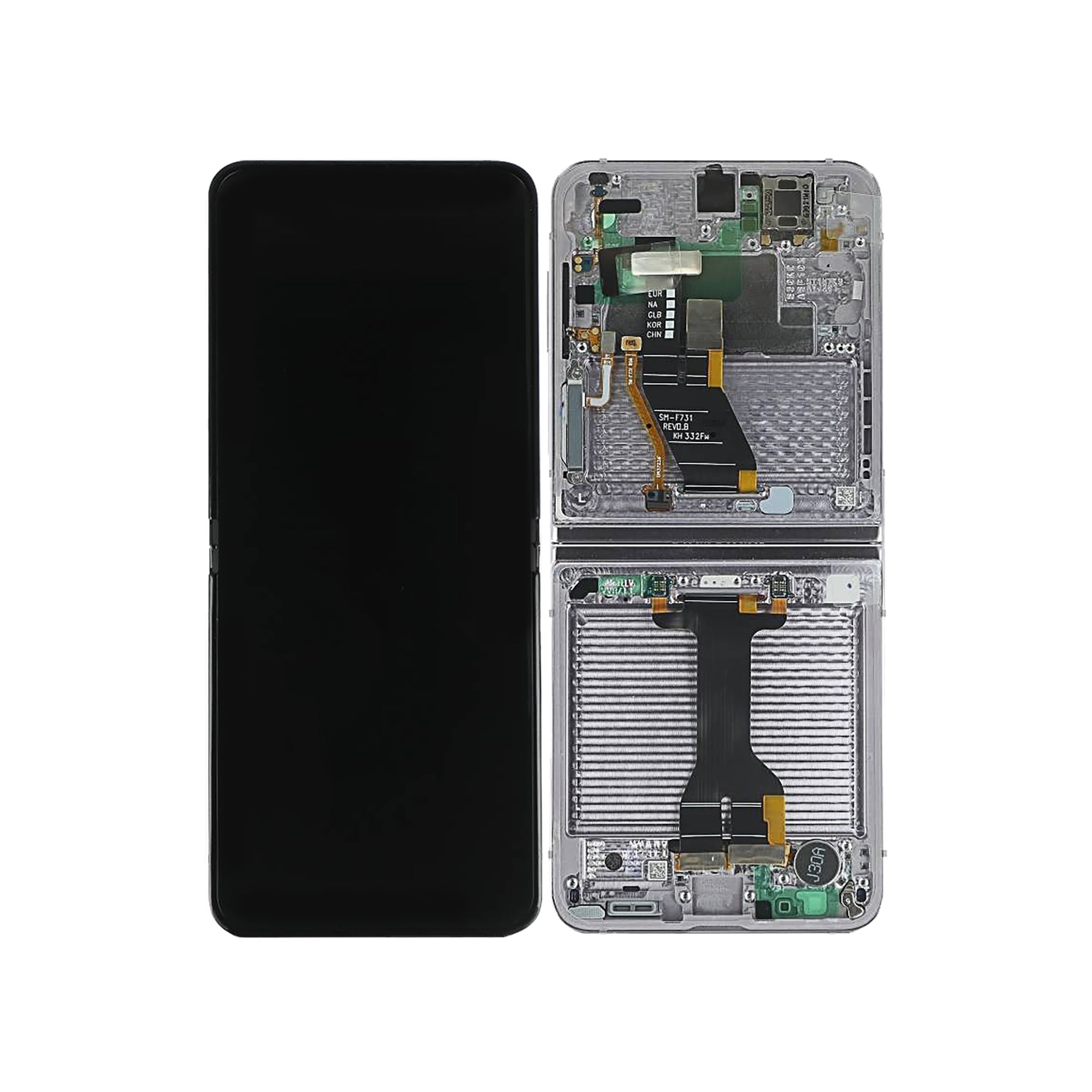 Samsung Galaxy Z Flip5 F731B Main Display And Digitizer With Frame Lavender Service Pack