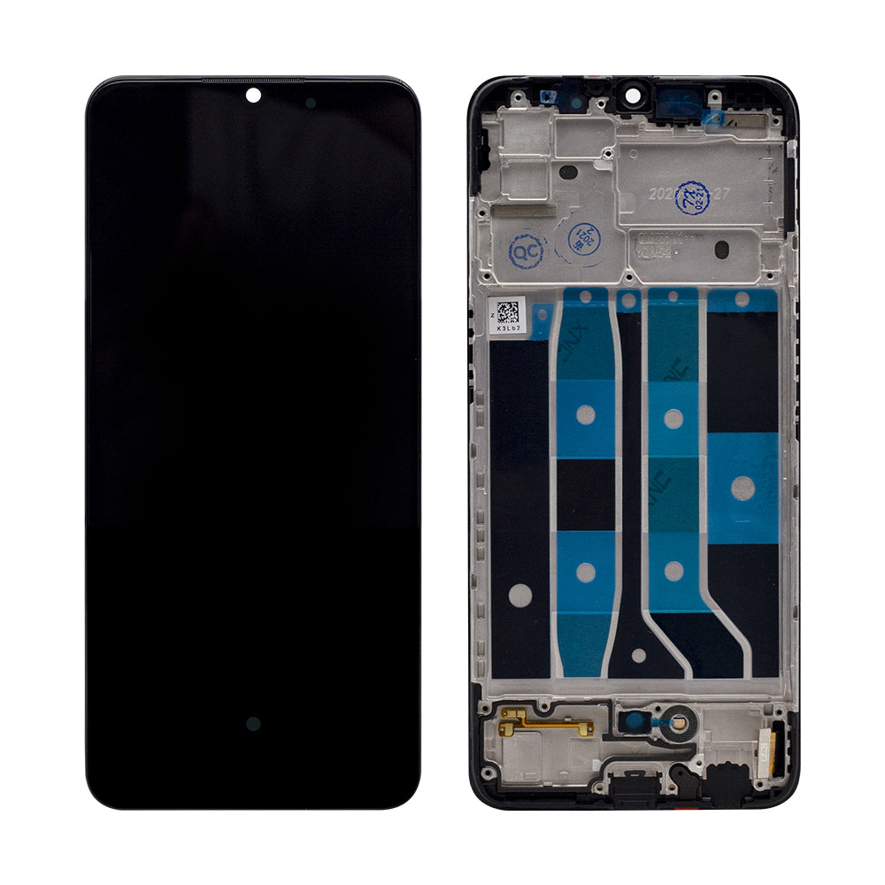 Ecrã e Digitalizador com Armação Preto Cósmico OEM para Oppo F17
