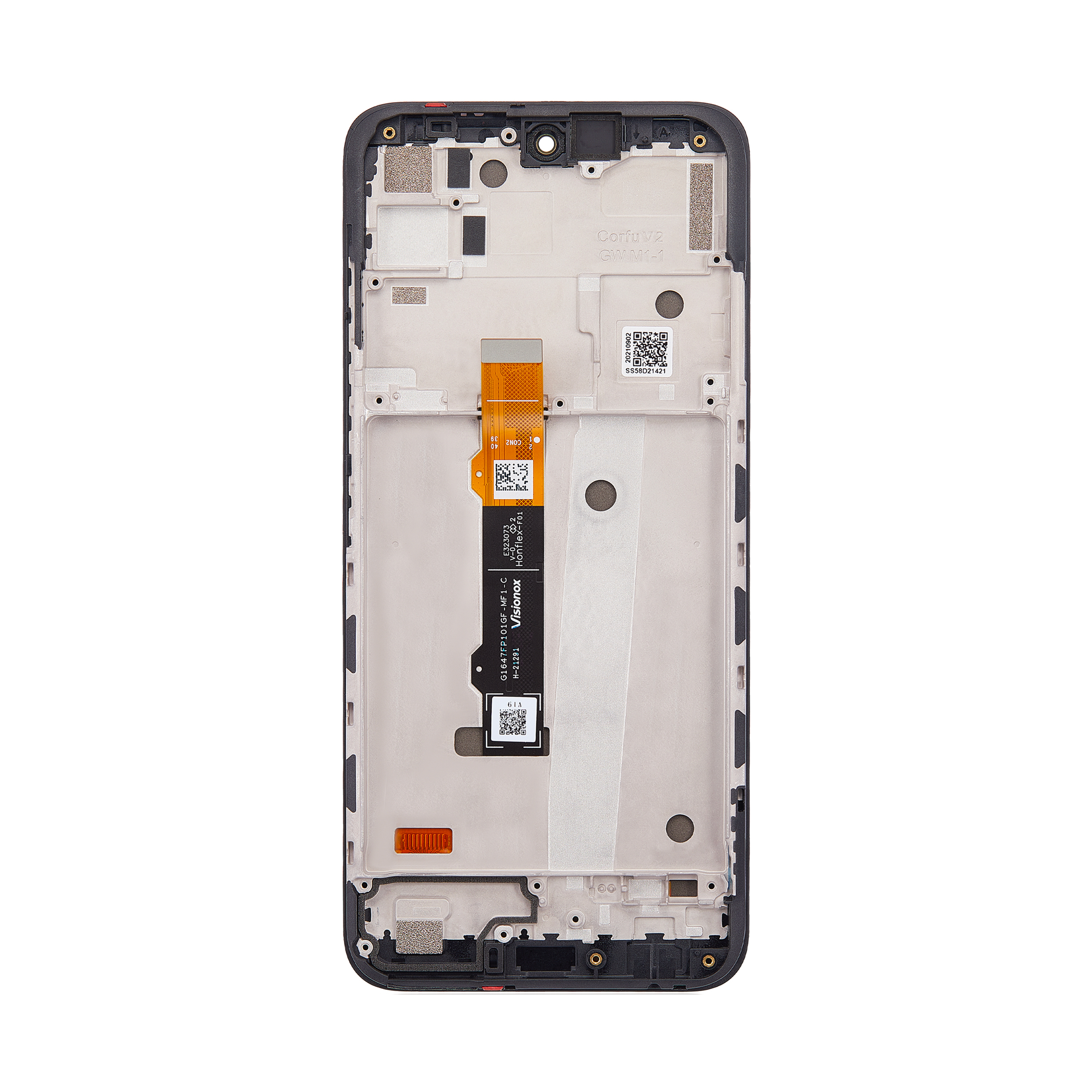 شاشة ومحول رقمي (ديجيتالايزر) Motorola Moto G71 5G مع إطار أسود أصلي