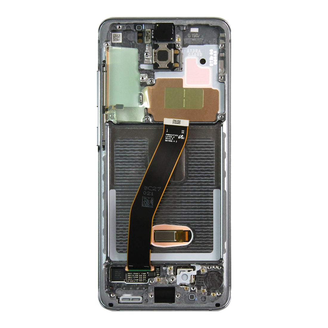 شاشة وجهاز رقمي لهاتف سامسونج جالاكسي S20 G980F و S20 5G G981F بإطار وخدمة حزمة بلون رمادي كوني