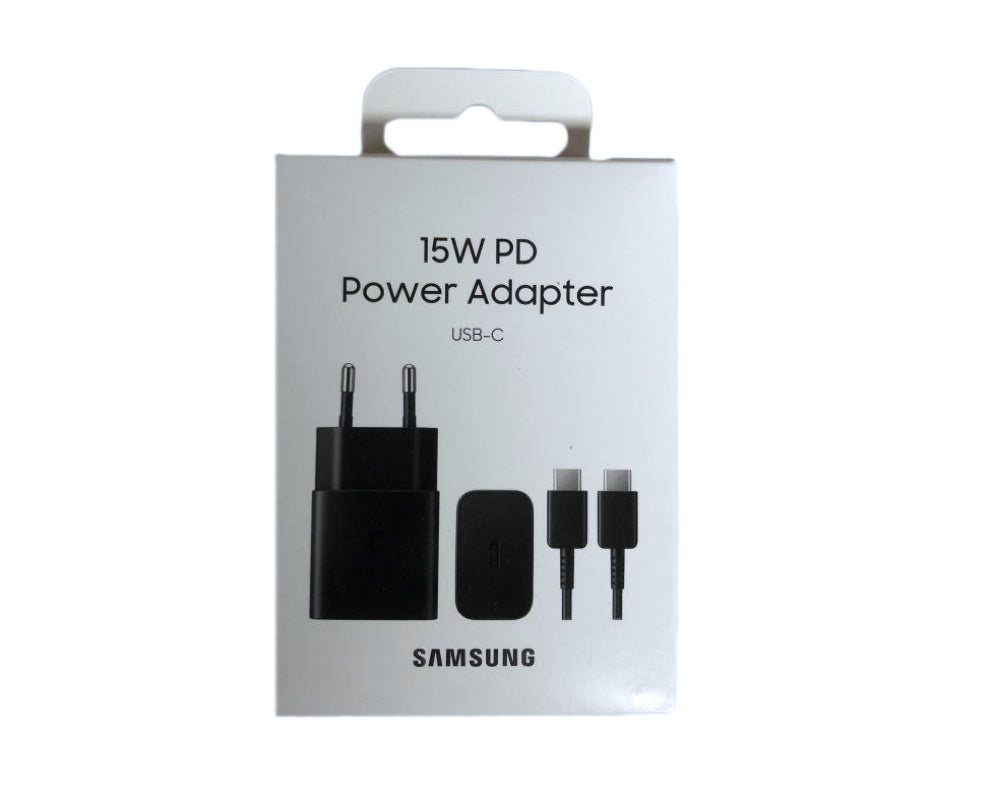 Samsung Fast Charger USB-C With Cable 100cm 15W Black Original Retail Box