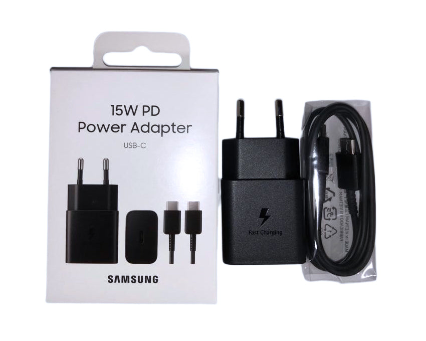 Samsung Fast Charger USB-C With Cable 100cm 15W Black Original Retail Box