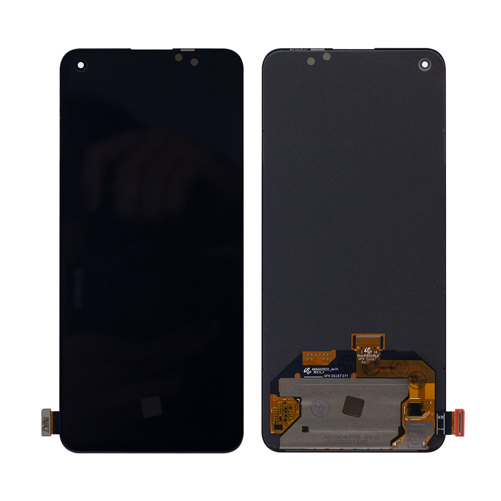 Oppo Find X3 Lite 5G. Reno5 5G. OnePlus Nord 2 5G Ecrã e Digitalizador Sem Aro Preto OEM