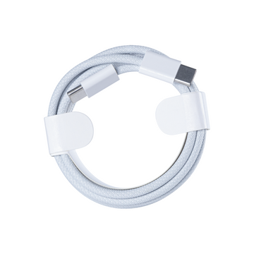 لكابل أبل آيفون 15، 16، 17 USB-C إلى USB-C منسوج بطول 200 سم، 60 واط، أبيض بكميات كبيرة
