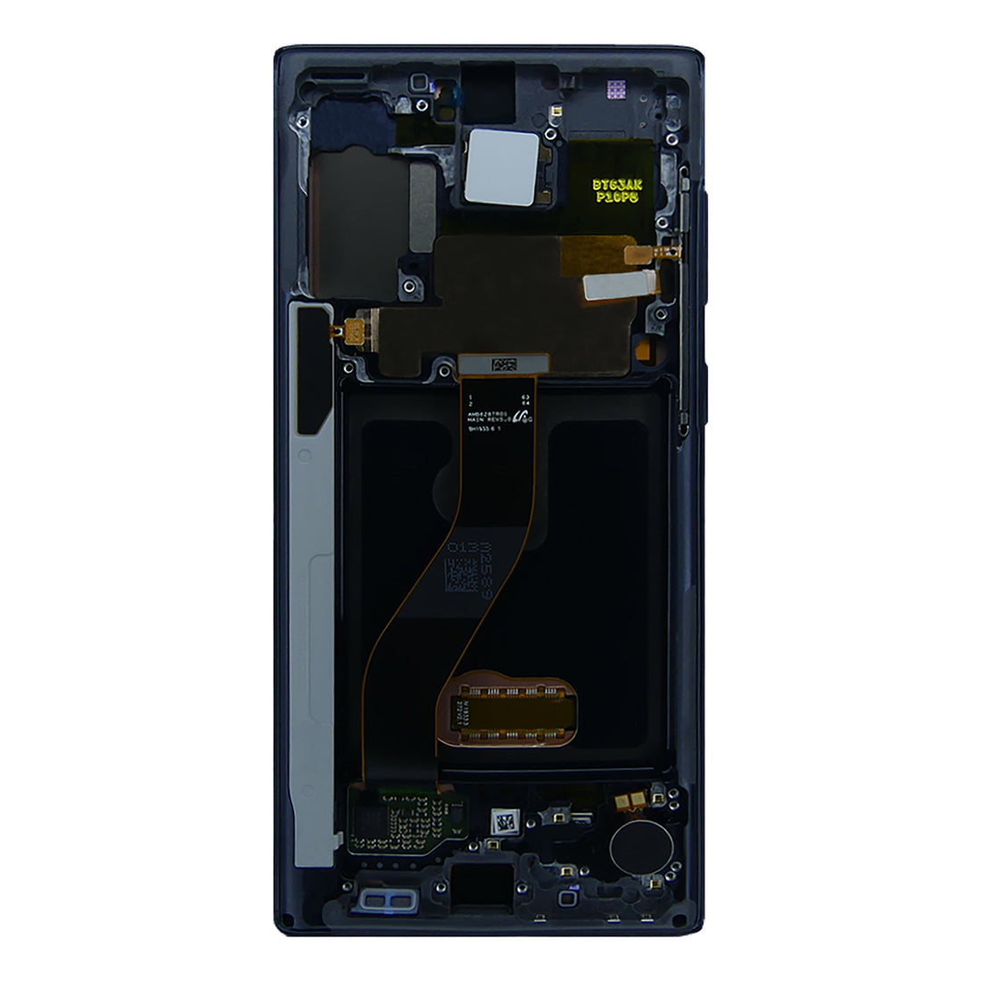 Ecrã e Digitalizador Samsung Galaxy Note 10 N970F com moldura Aura Black Service Pack