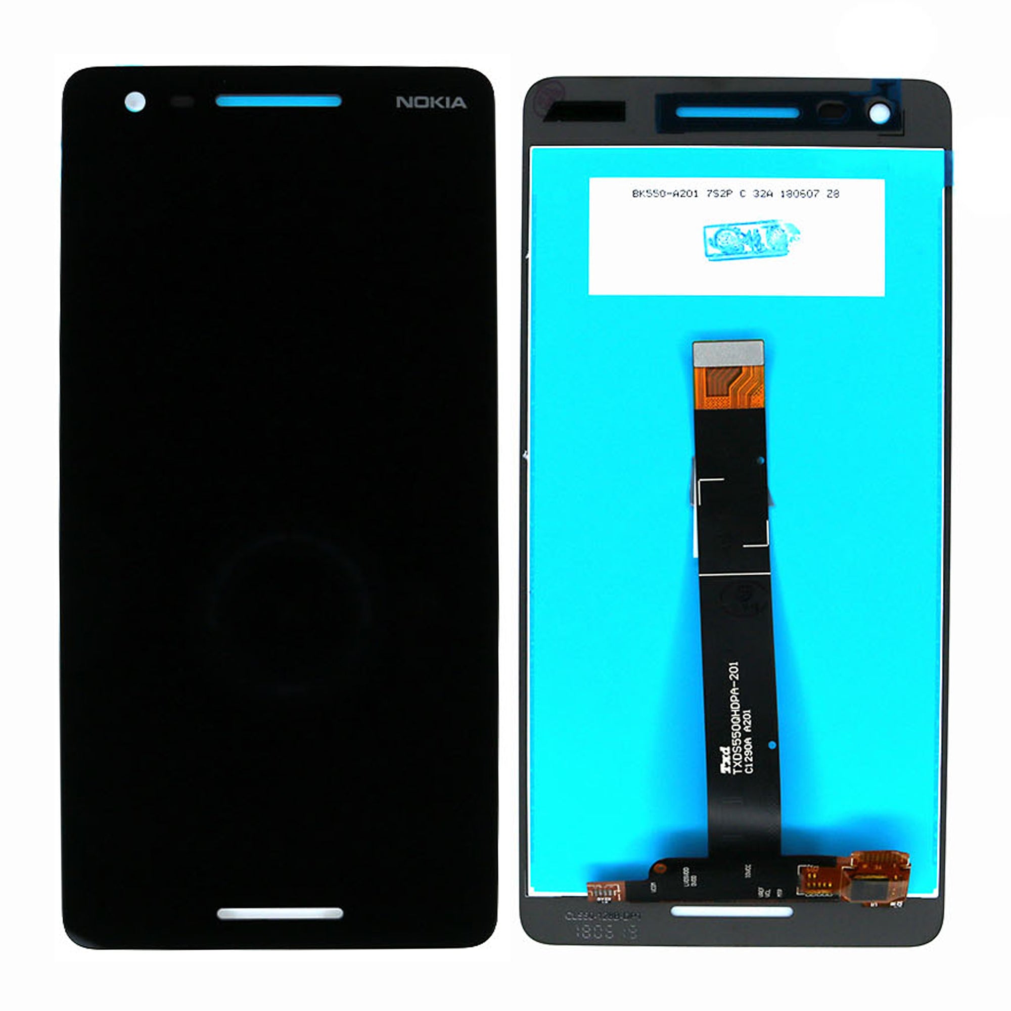 Ecrã e Digitalizador Nokia 2.1 (2018) Sem Armação Preto OEM
