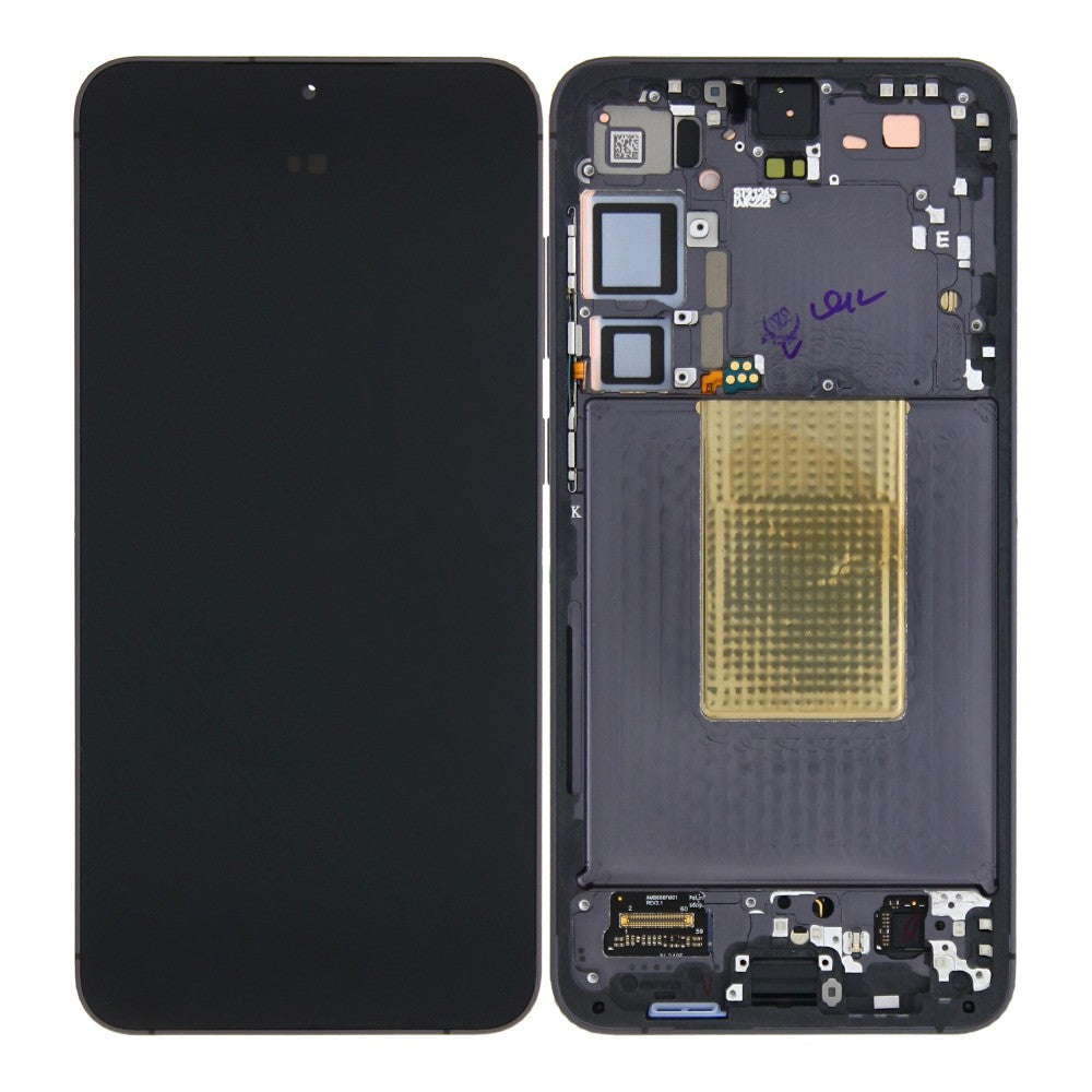 شاشة وديجيتيزر لهاتف Samsung Galaxy S24 Plus S926B مع إطار، لون أسود عقيق، عبوة خدمة