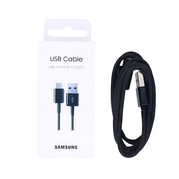 كابل سامسونج USB-A إلى USB-C بطول 150 سم أسود، علبة بيع بالتجزئة أصلية