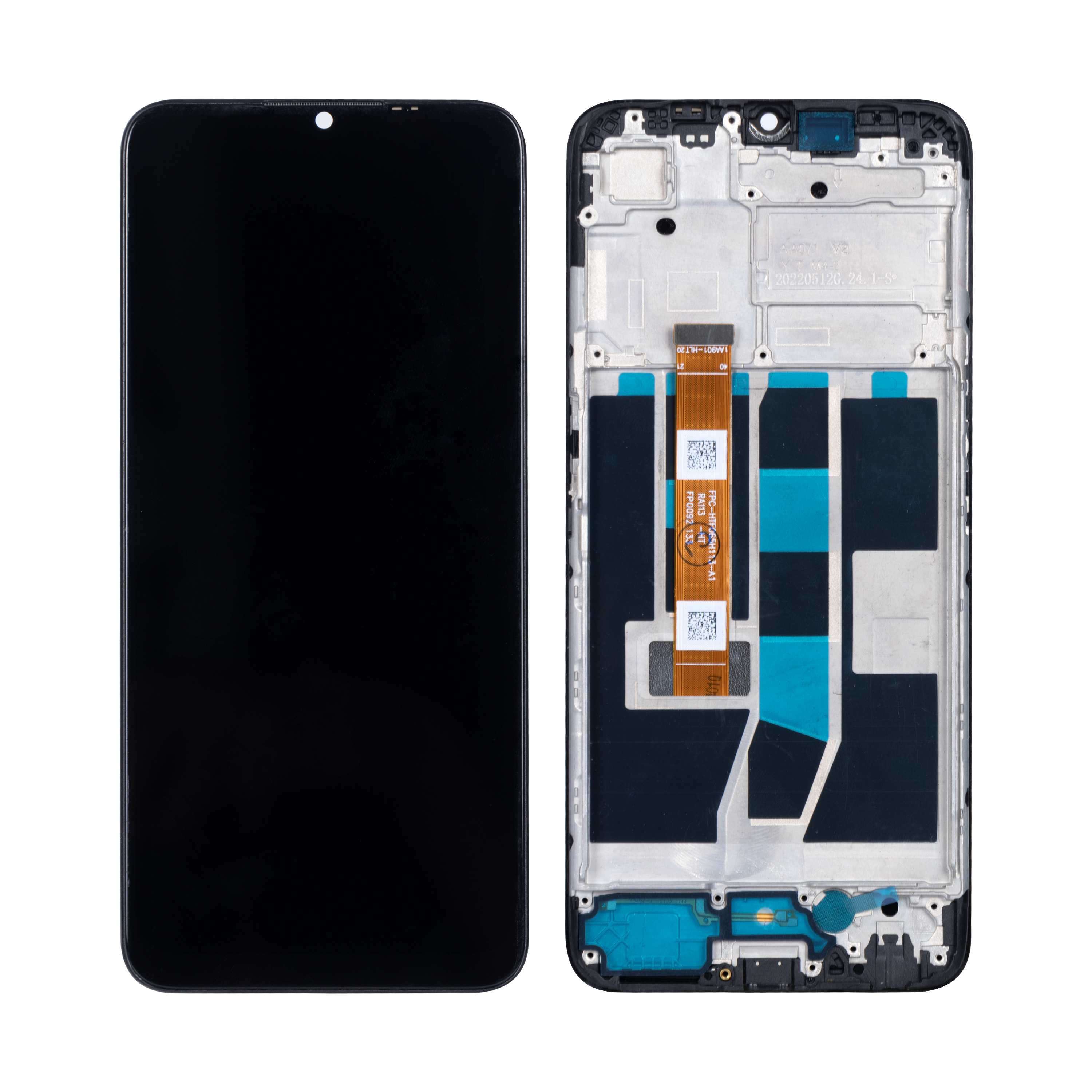 Oppo A16. A16S Display And Digitizer With Frame Black OEM