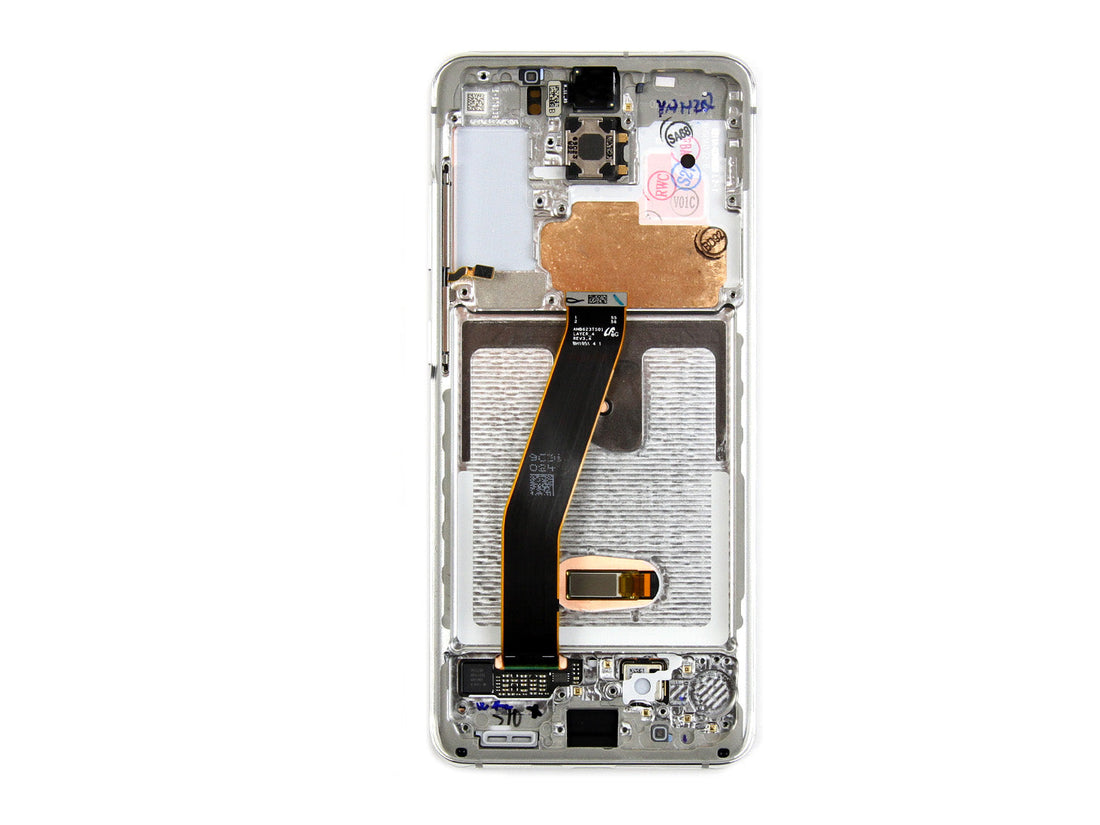شاشة وهيكل محول رقمي (ديجيتالايزر) Samsung Galaxy S20 G980F. S20 5G G981F باللون الأبيض السحابي (Cloud White) حزمة خدمة (Service Pack)