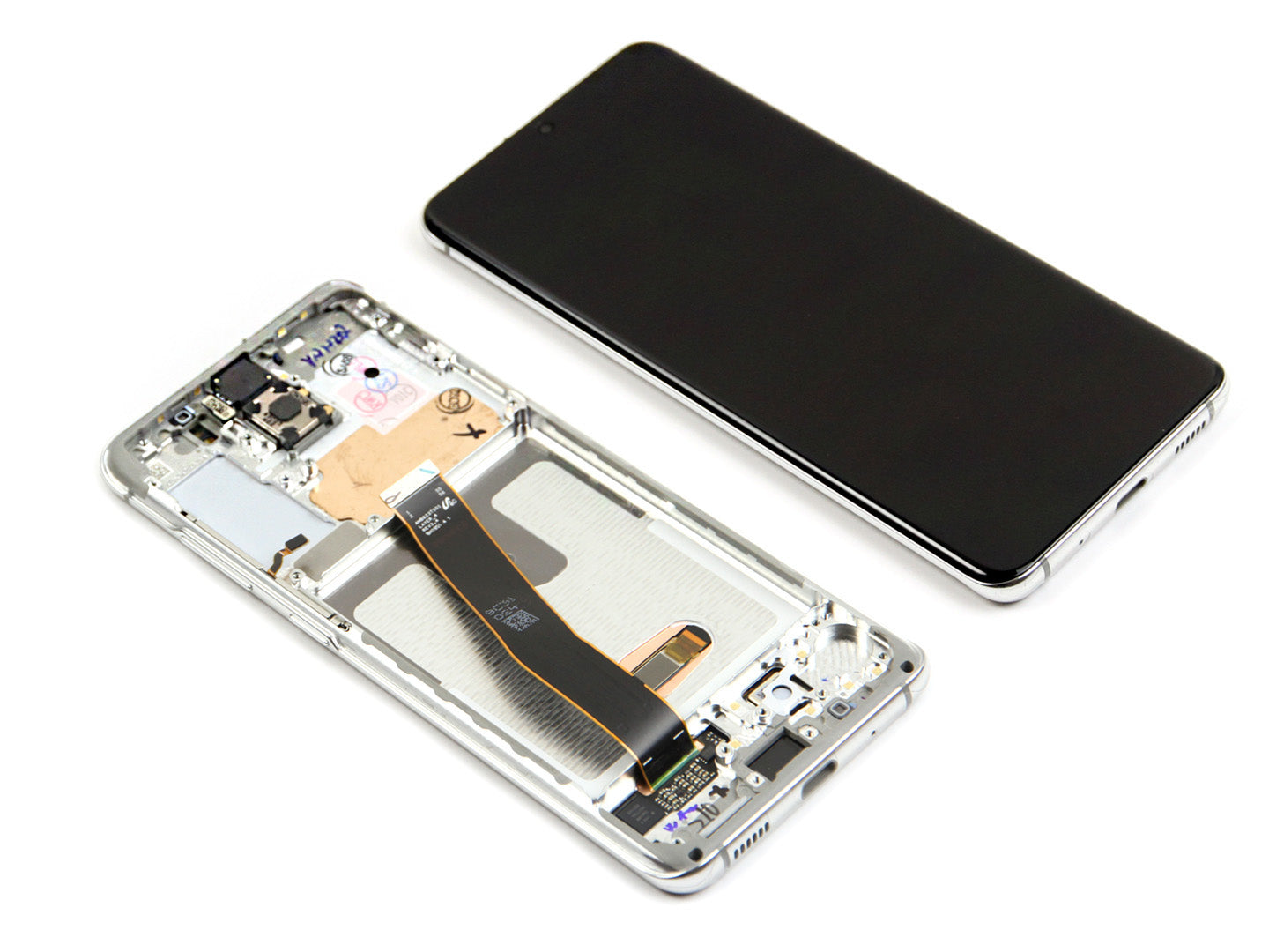Samsung Galaxy S20 G980F. S20 5G G981F Display And Digitizer With Frame Cloud White Service Pack