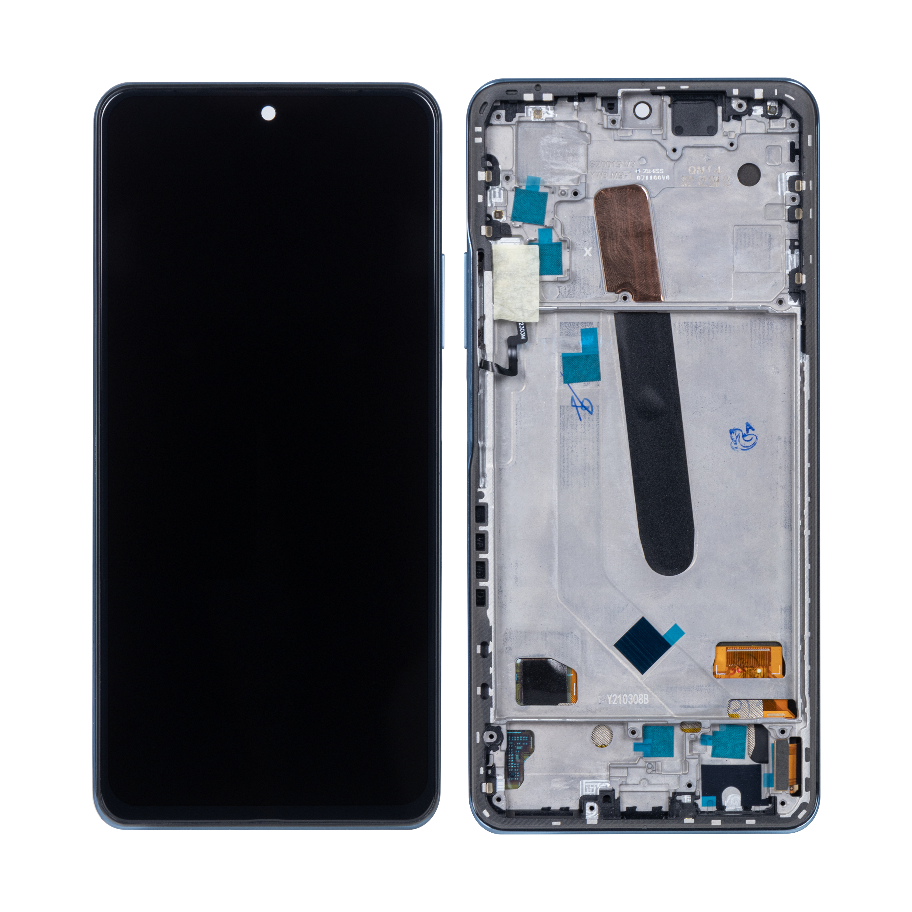 Ecrã e Digitalizador Xiaomi Poco F3 com Aro Deep Ocean Blue OEM