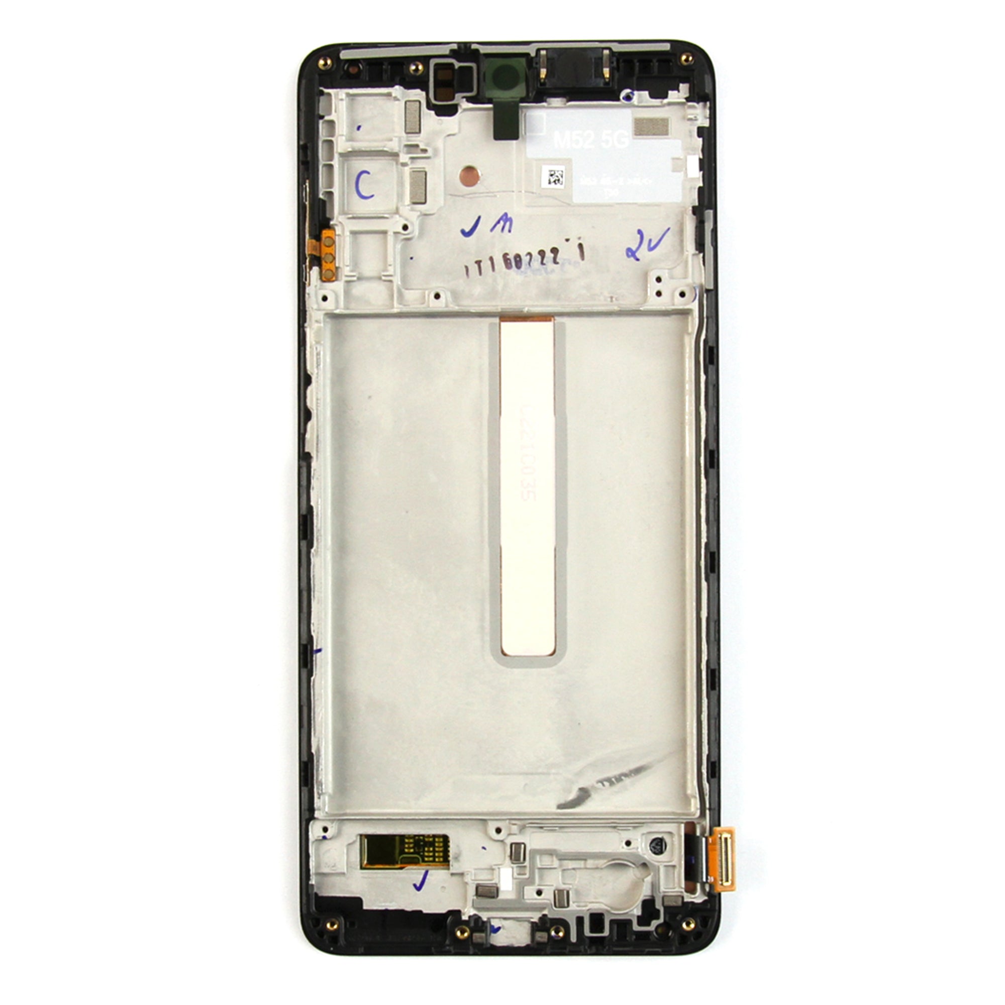 Ecrã e Digitalizador Samsung Galaxy M52 5G M526B com Armação, Service Pack Preto