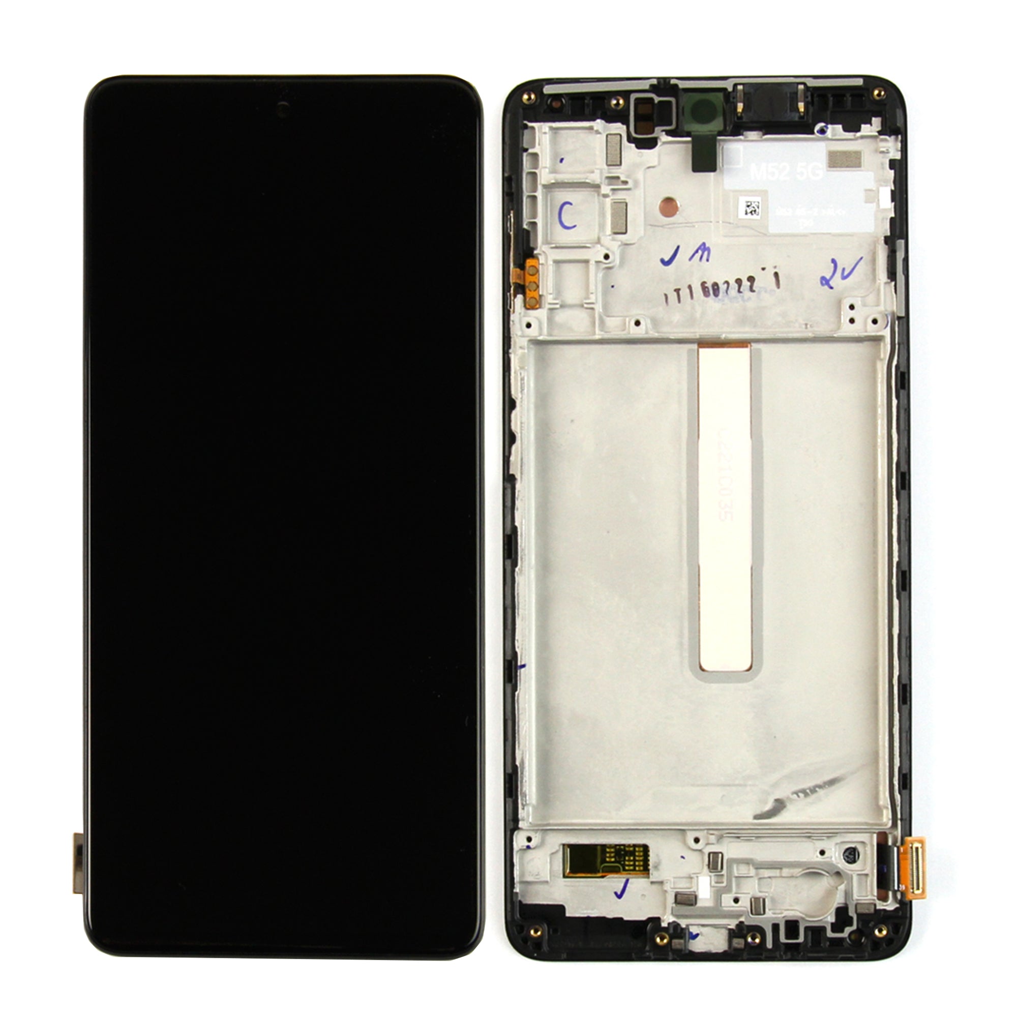 Ecrã e Digitalizador Samsung Galaxy M52 5G M526B com Armação, Service Pack Preto