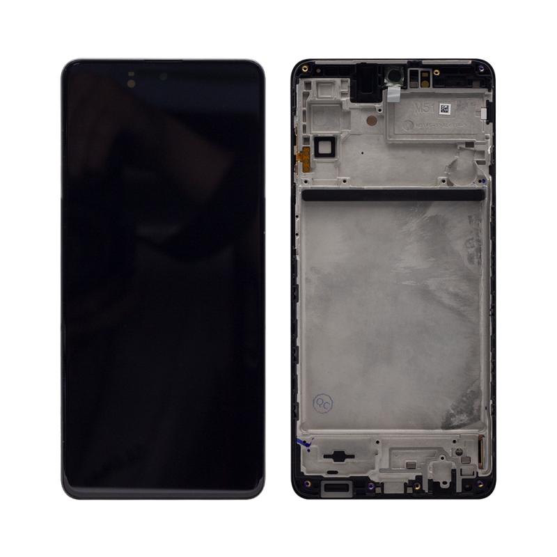 Ecrã e Digitalizador Samsung Galaxy M51 M515F com Armação Preto OEM