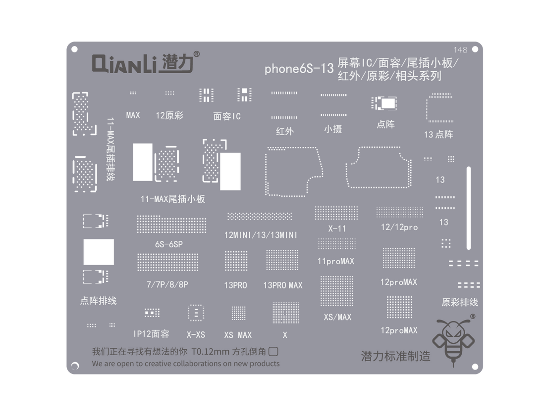 QIANLI Bumblebee Stencil QS148 For Apple iPhone 6S. iPhone 13 Screen And Face ID