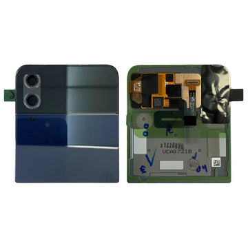 شاشة عرض فرعية ومحول رقمي (ديجتايزر) لهاتف Samsung Galaxy Z Flip4 5G F721B بلون أزرق داكن - حزمة خدمة