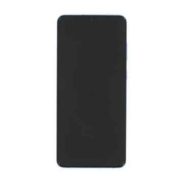 شاشة وهيكل محول رقمي (ديجتايزر) كامل لهاتف Samsung Galaxy S20 G980F و S20 5G G981F بدون كاميرا - أزرق غامق (Cloud Blue)