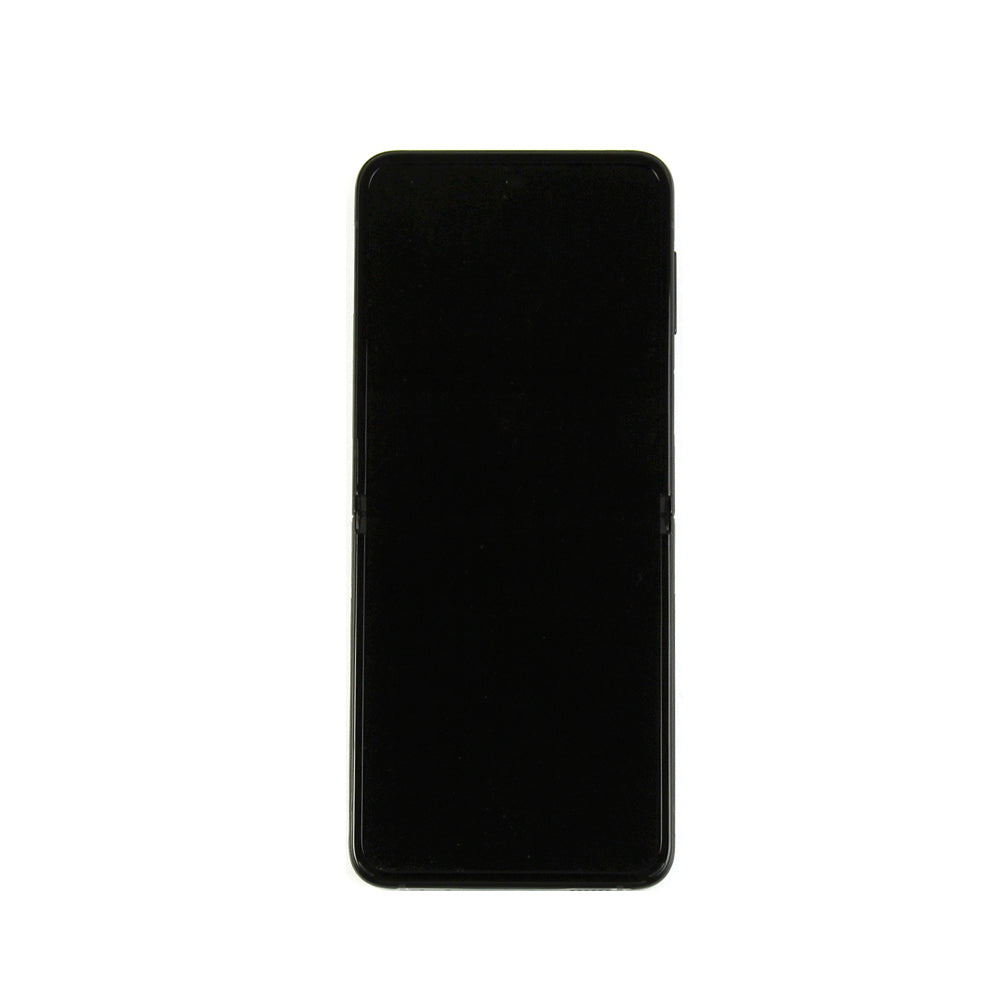 Samsung Galaxy Z Flip3 F711B شاشة رئيسية ومحول رقمي مع إطار (فانتوم أسود) حزمة خدمة