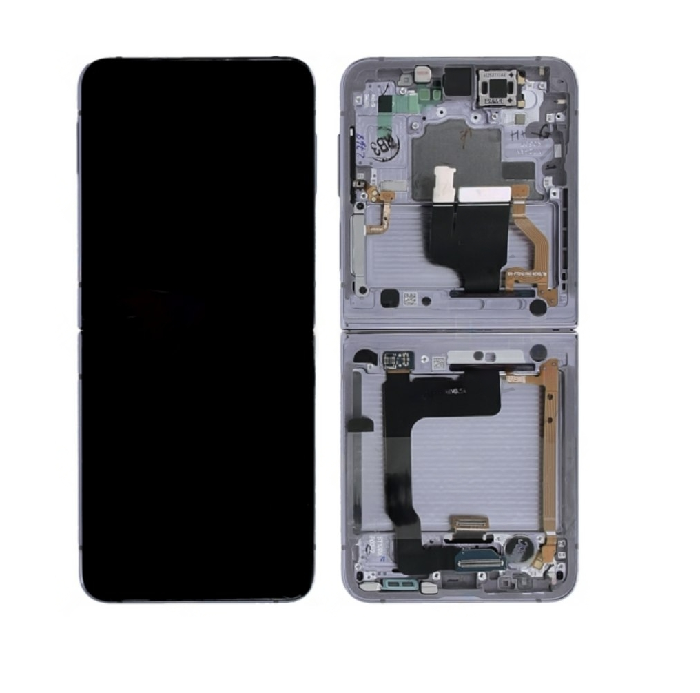 Samsung Galaxy Z Flip4 5G F721B Main Display And Digitizer With Frame White Service Pack