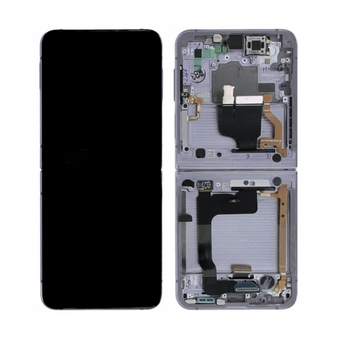 Samsung Galaxy Z Flip4 5G F721B Main Display And Digitizer With Frame White Service Pack