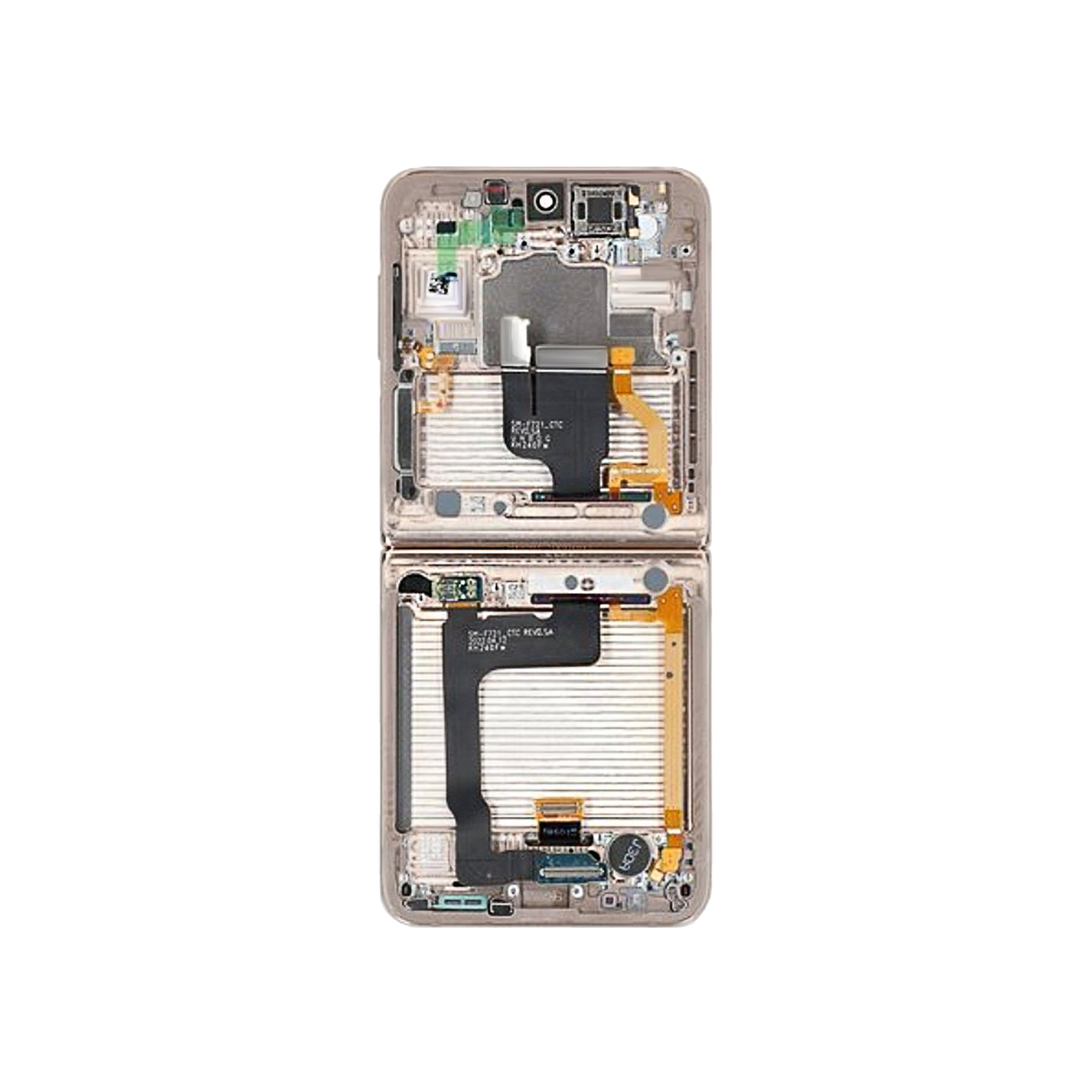 Samsung Galaxy Z Flip4 5G F721B Main Display And Digitizer With Frame Yellow Service Pack