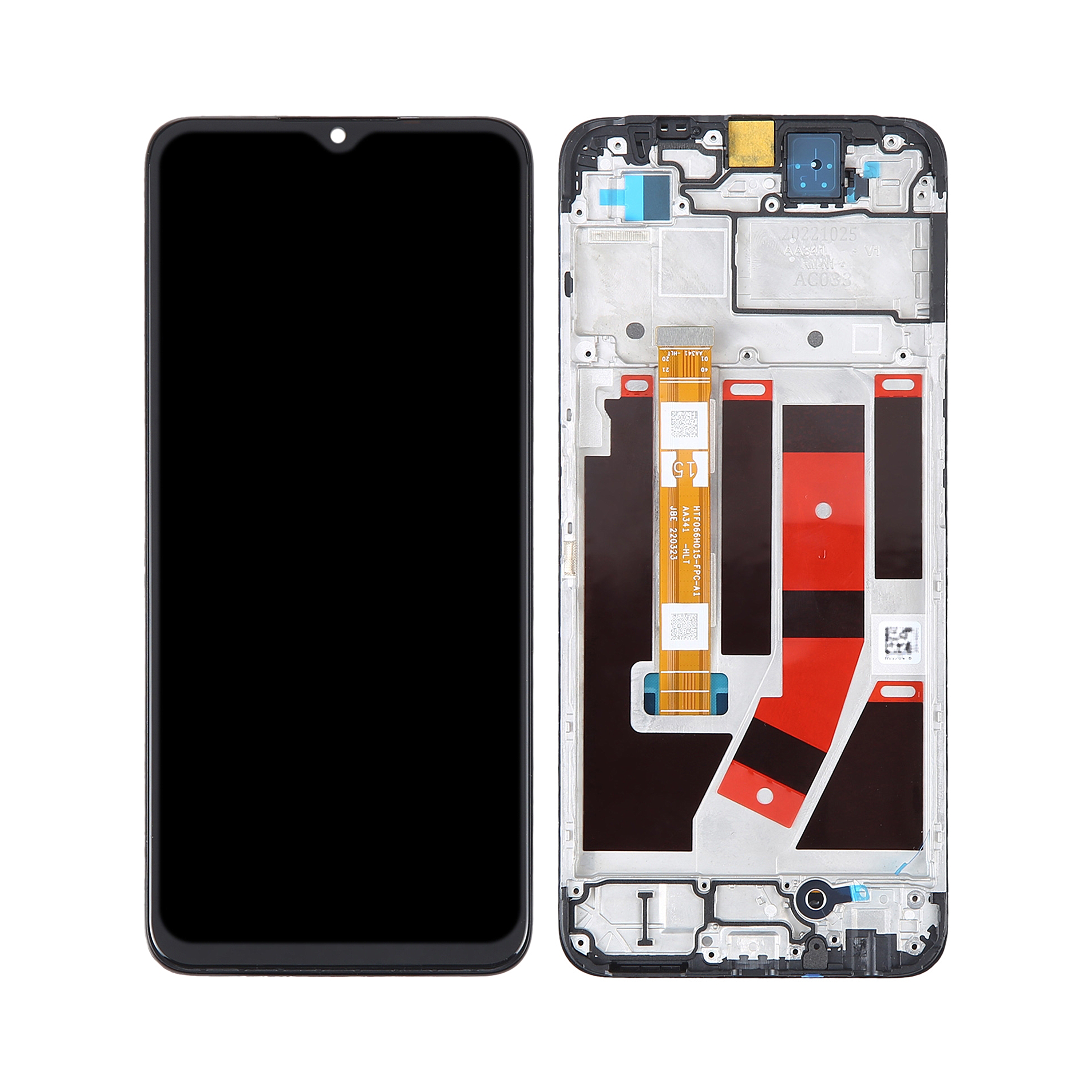Oppo A77 4G. A57S. OnePlus Nord N20 SE Ecrã E Digitalizador Com Aro Preto OEM