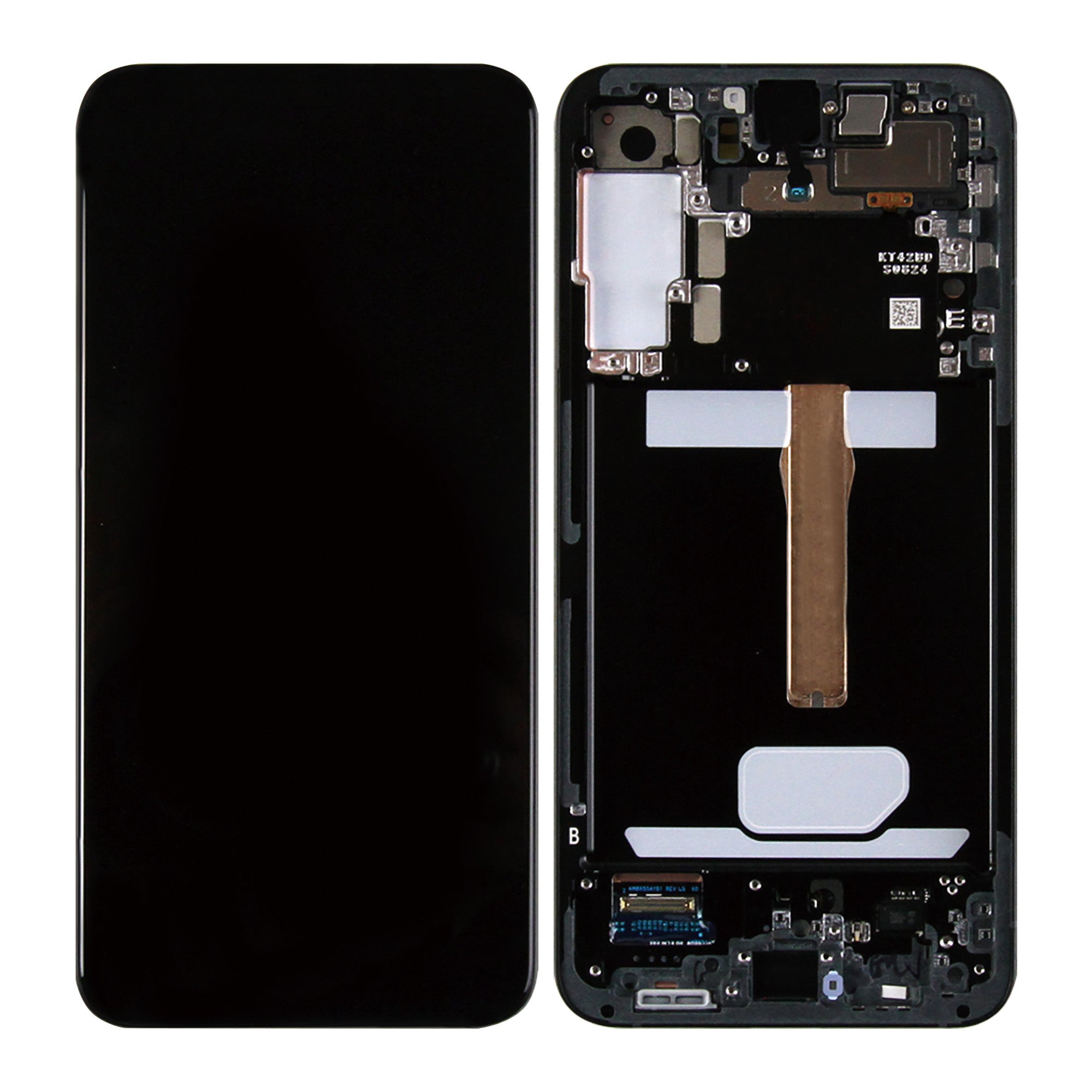 شاشة وديجتايزر لهاتف Samsung Galaxy S22 Plus S906B مع إطار، لون جرافيت، عبوة خدمة