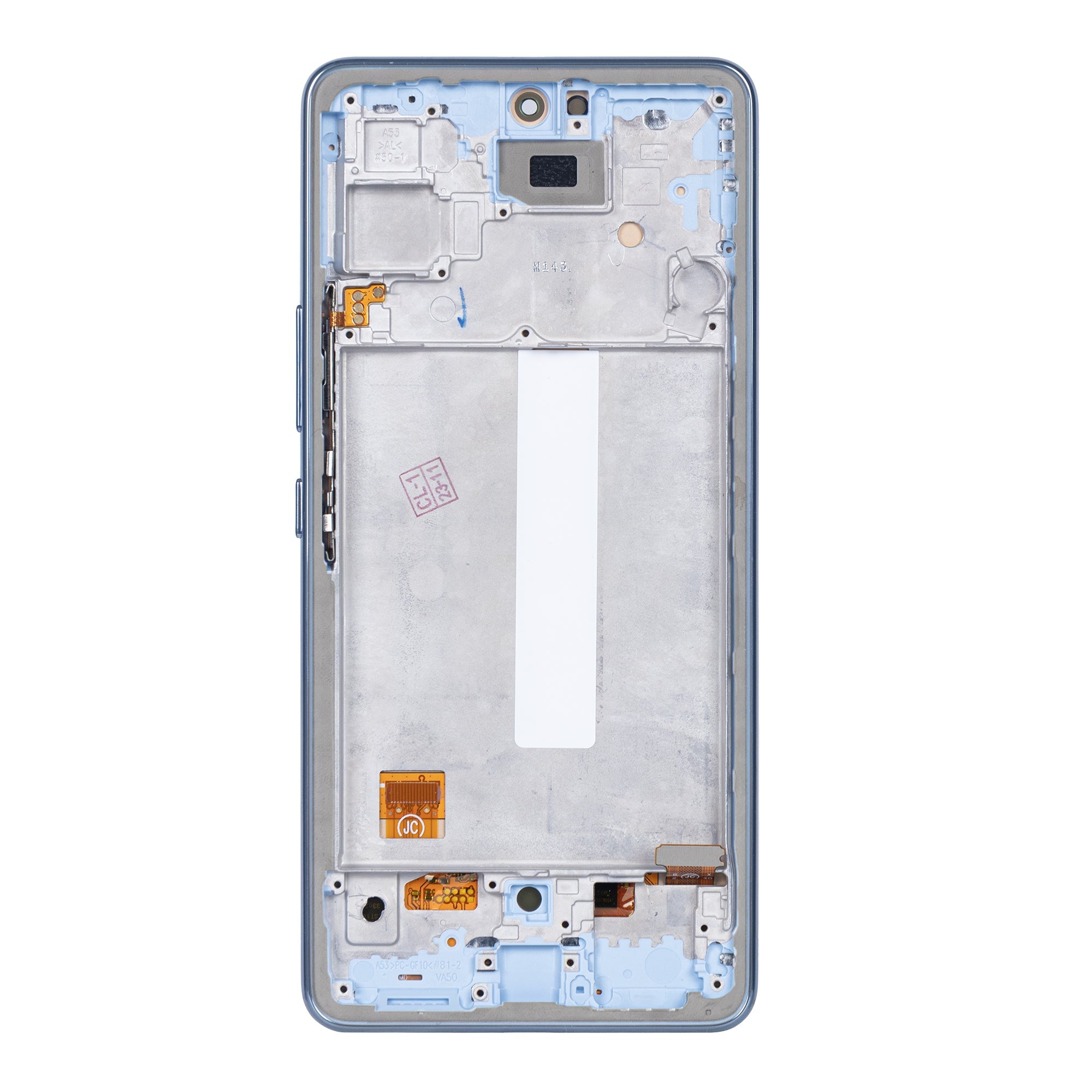 شاشة عرض وجهاز رقمي لهاتف Samsung Galaxy A53 5G A536B مع إطار أزرق من نوع Soft-OLED
