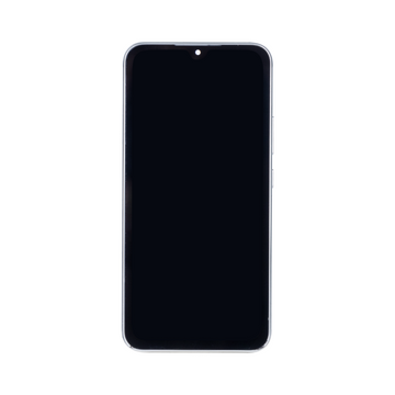 شاشة وهيكل ديجتايزر لهاتف سامسونج جالاكسي A34 5G A346B مع إطار فضي، شاشة OLED مرنة