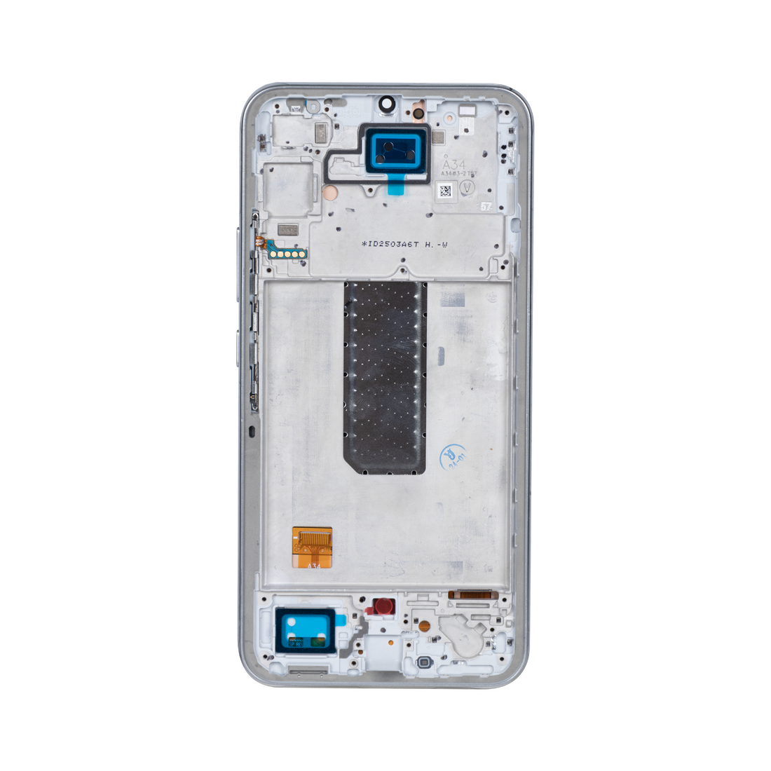 Samsung Galaxy A34 5G A346B Ecrã e Digitalizador com Chassi Prateado Soft-OLED