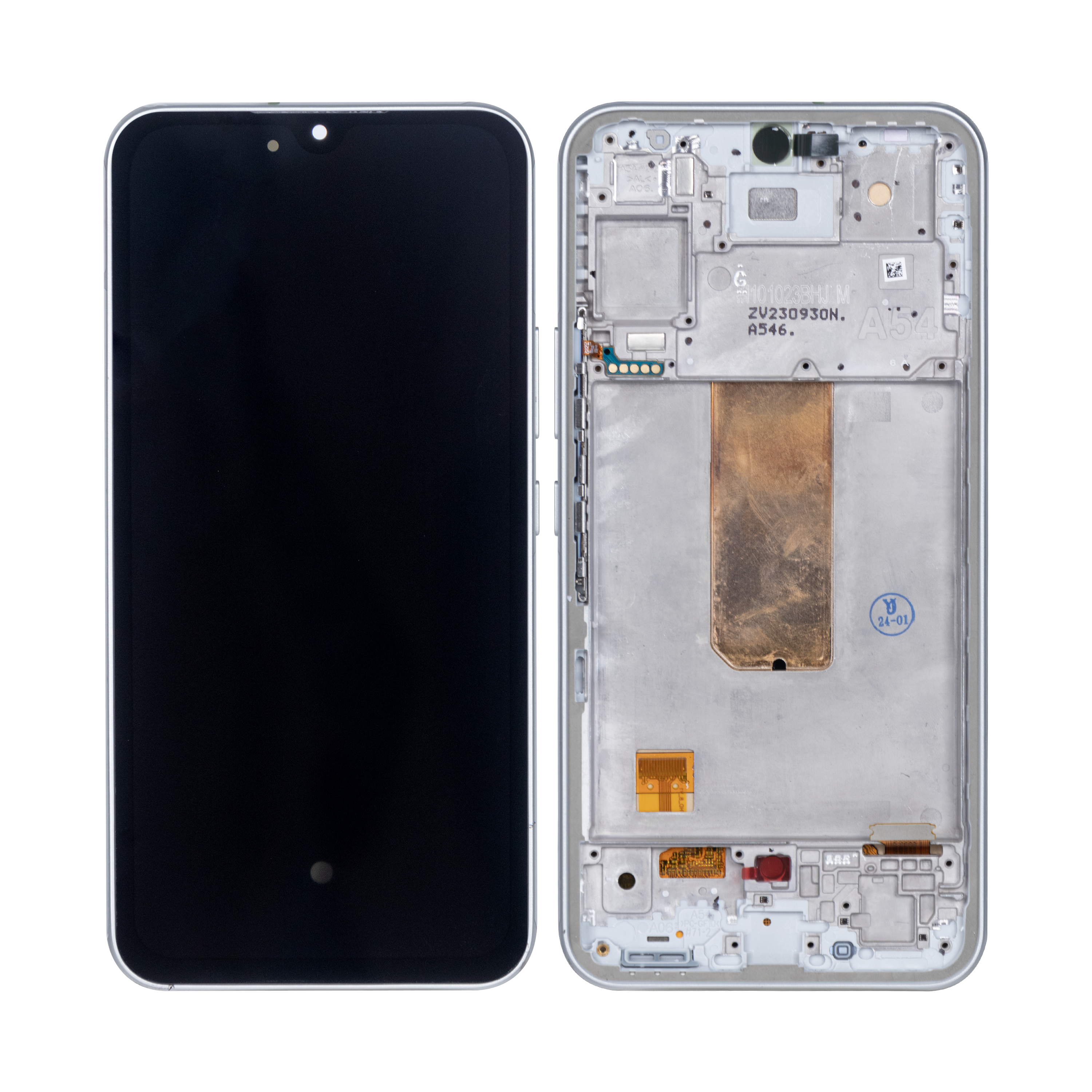 Samsung Galaxy A54 5G A546B Ecrã e Digitalizador com Aro Branco Soft-OLED