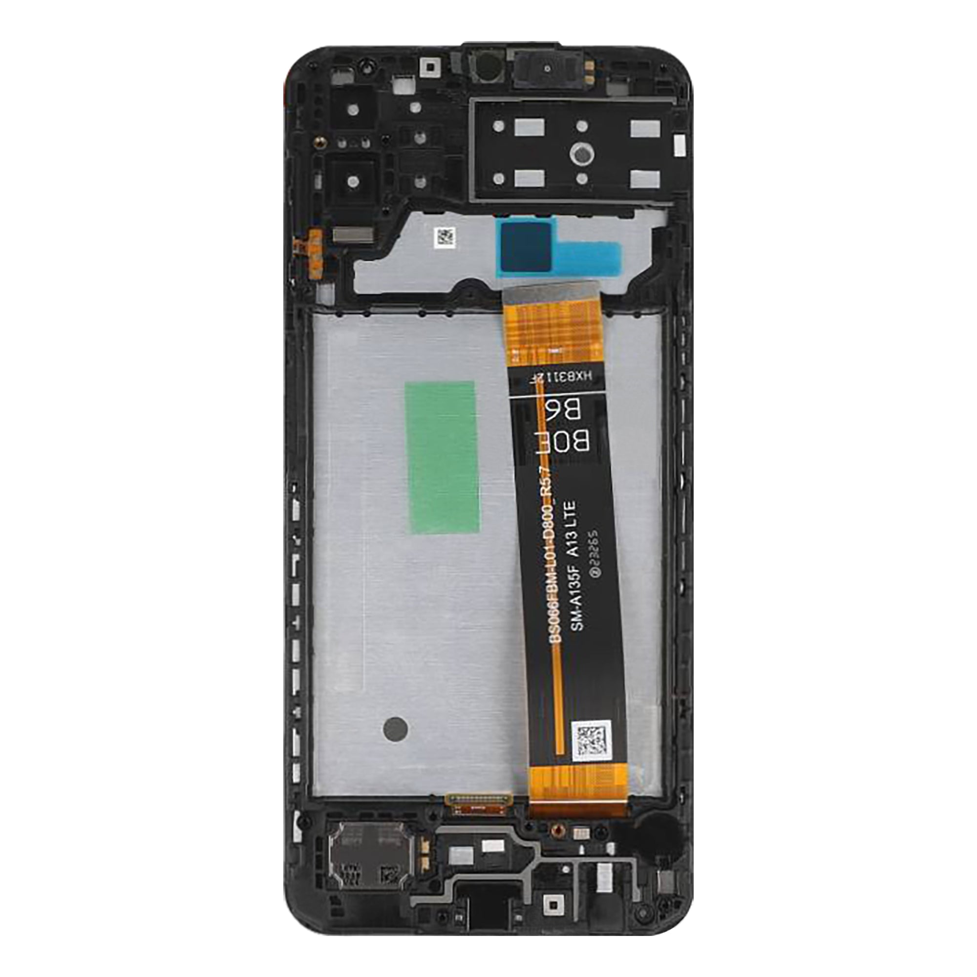 شاشة وهيكل محول رقمي (ديجتايزر) لهاتف Samsung Galaxy M13 M135F أسود حزمة خدمة