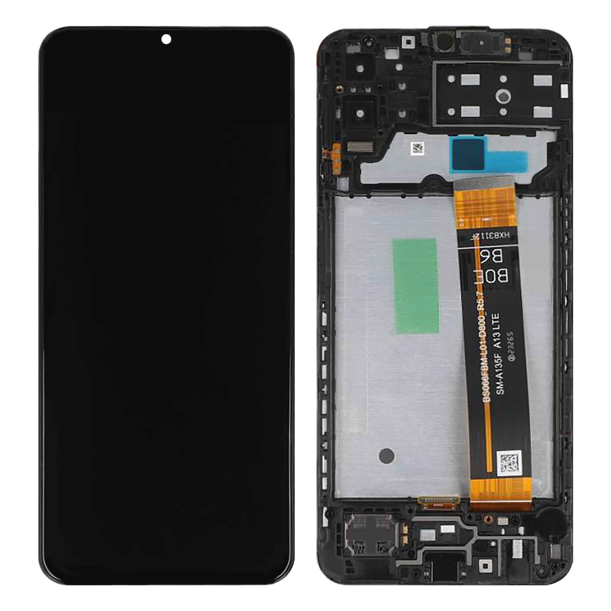 شاشة وهيكل محول رقمي (ديجتايزر) لهاتف Samsung Galaxy M13 M135F أسود حزمة خدمة