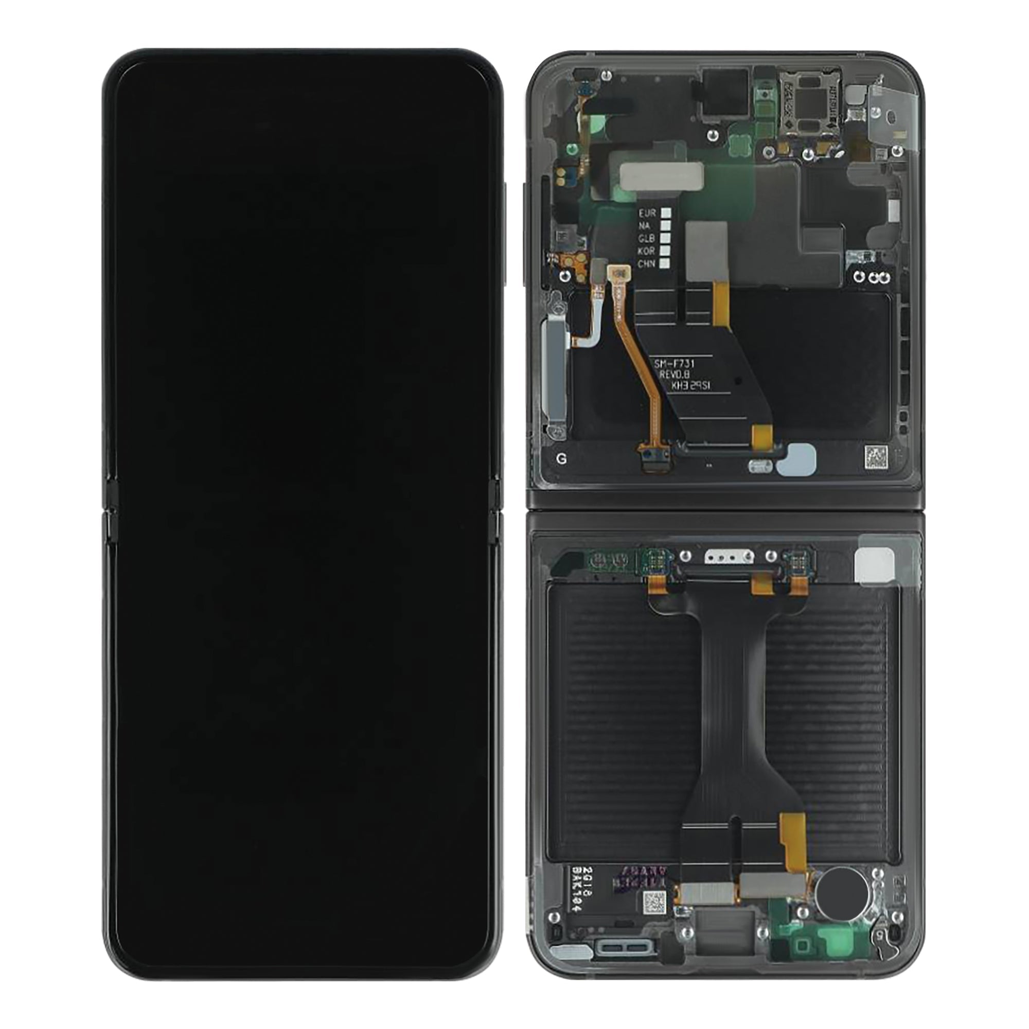 Samsung Galaxy Z Flip5 F731B Ecrã principal e Digitalizador com Aro Azul Peça de Serviço