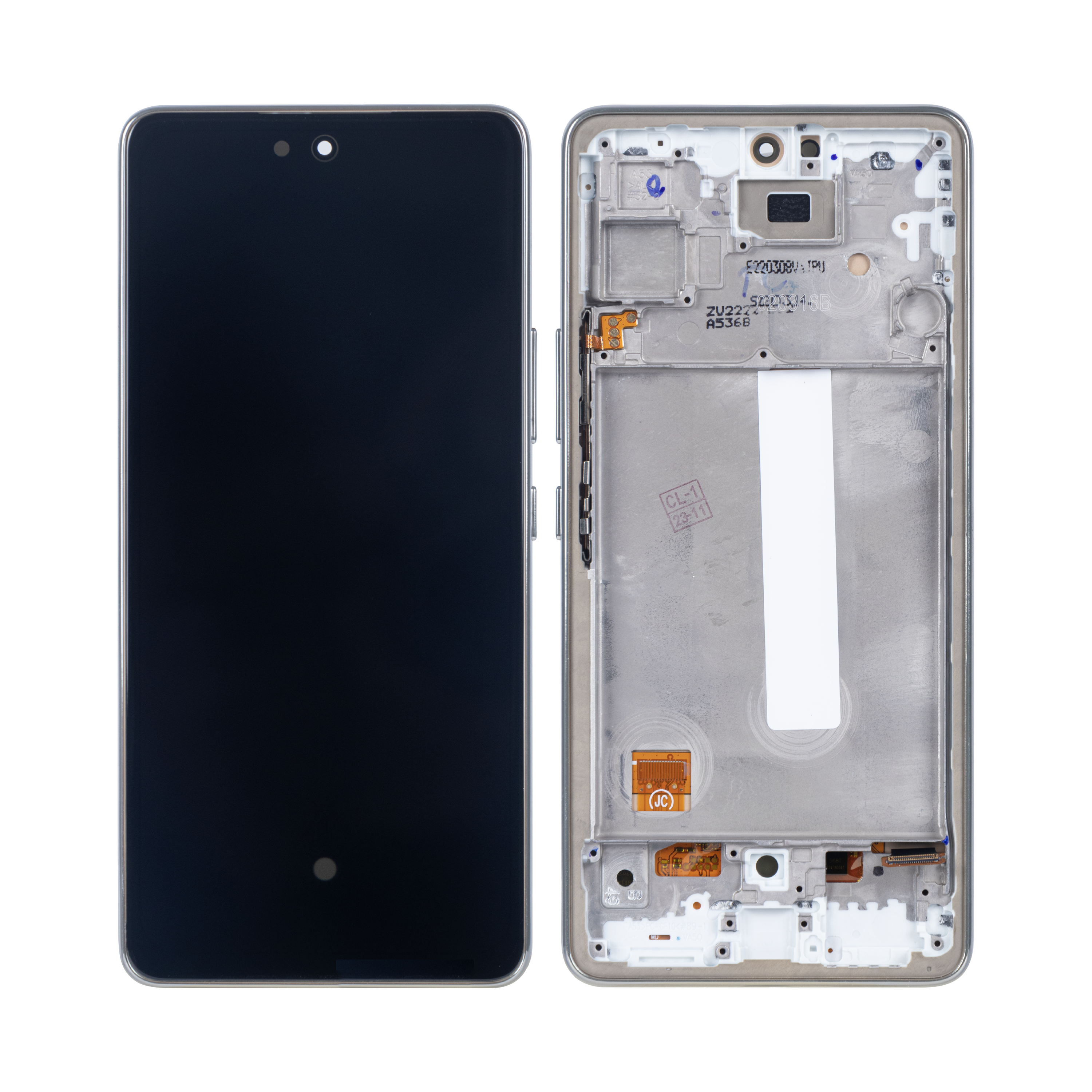 Ecrã e Digitalizador Samsung Galaxy A53 5G A536B Com Moldura Branco Soft-OLED
