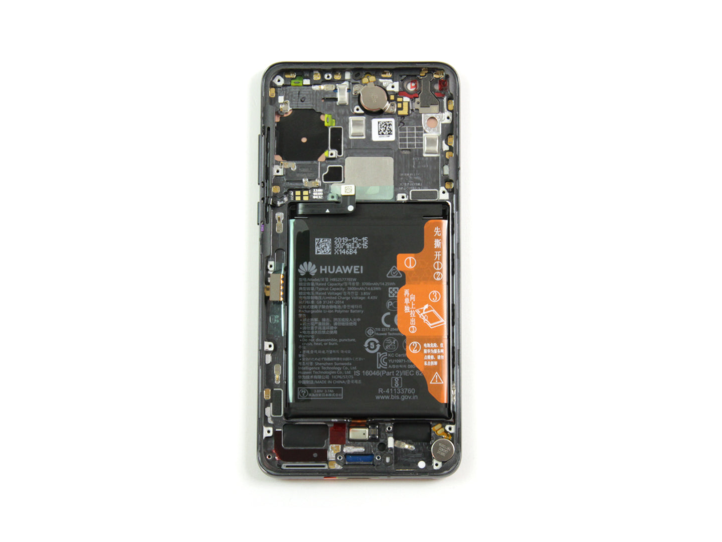 Huawei P40 Display And Digitizer With Frame Black Service Pack