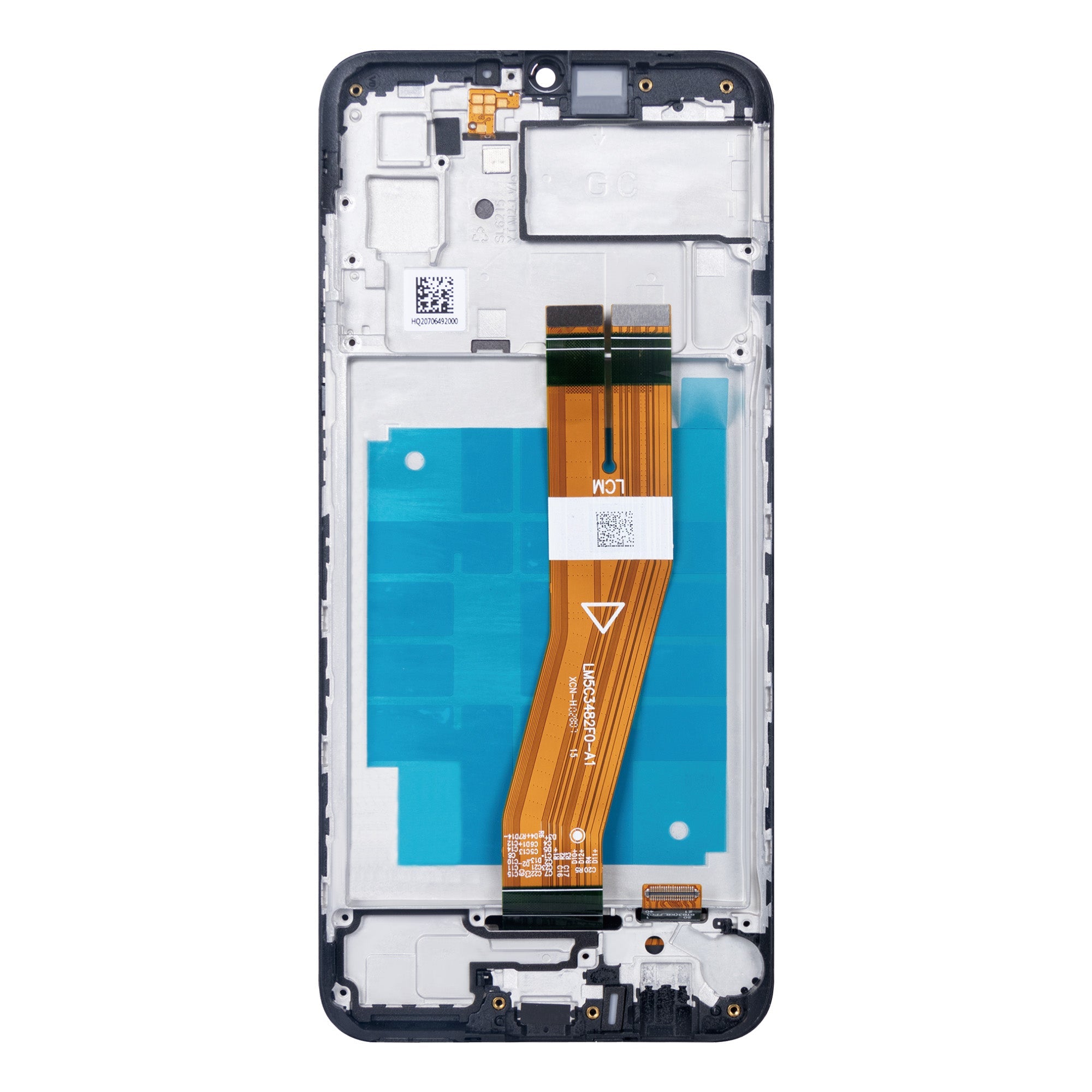 شاشة وعازل رقمي مع إطار (غير أوروبي) لهاتف Samsung Galaxy A03 A035F باللون الأسود Soft-OLED