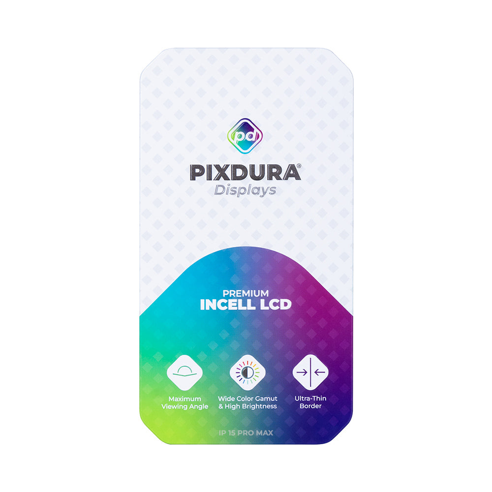 PIXDURA For Apple iPhone 15 Pro Max شاشة وديجتايزر مدمج ممتاز (خلية متكاملة قابلة للإزالة) (120Hz)