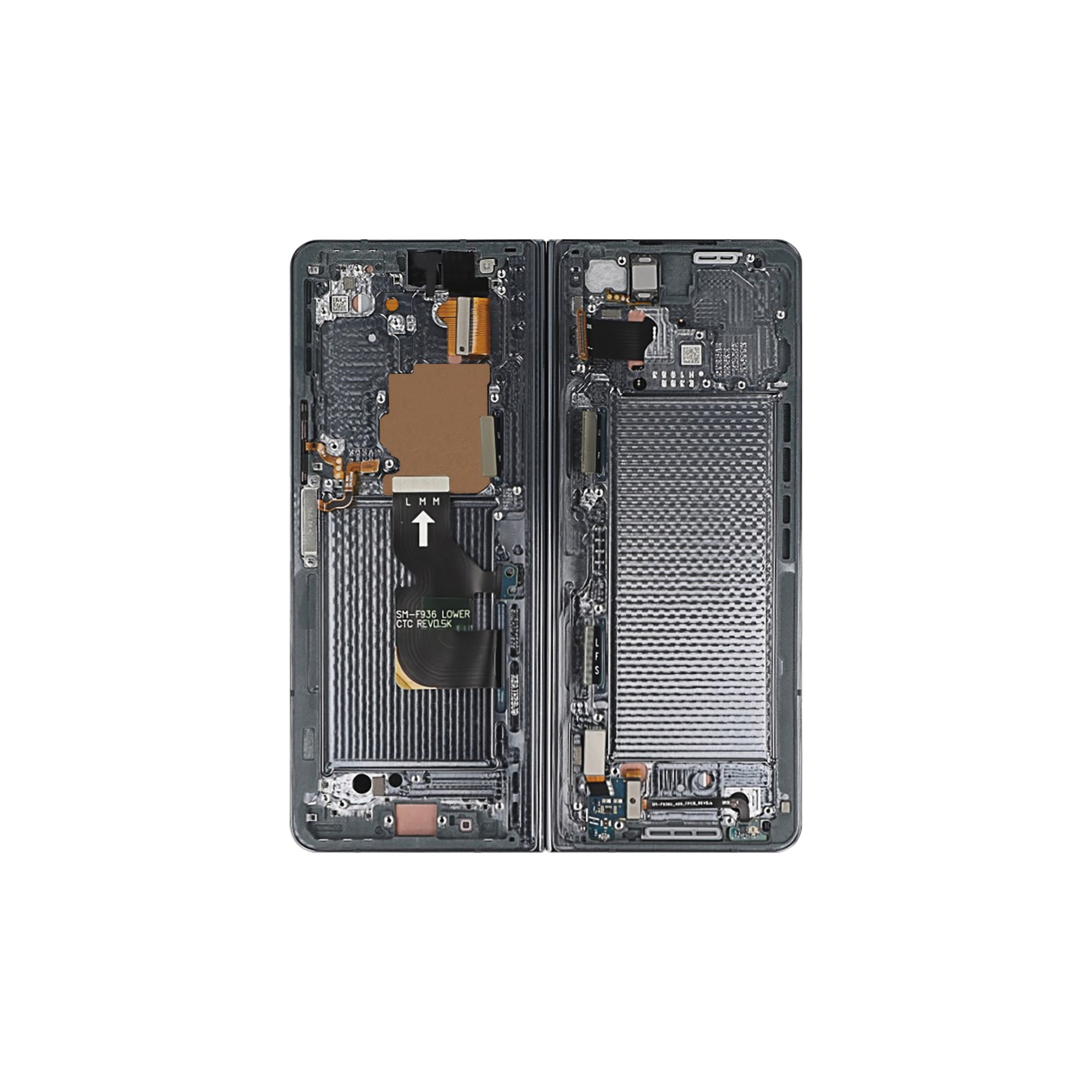 Samsung Galaxy Z Fold4 5G F936B Ecrã Principal e Digitalizador com Aro Cinzento-esverdeado Service Pack