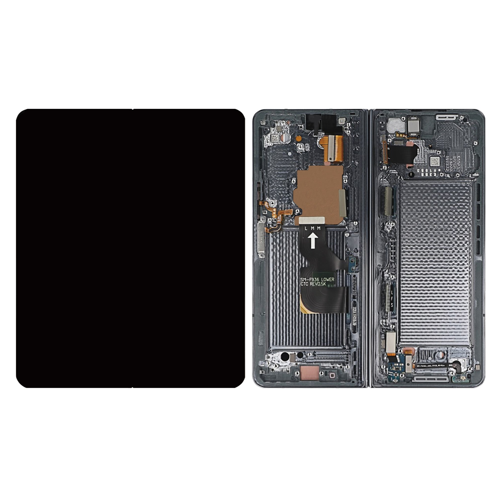 Samsung Galaxy Z Fold4 5G F936B Ecrã Principal e Digitalizador com Aro Cinzento-esverdeado Service Pack