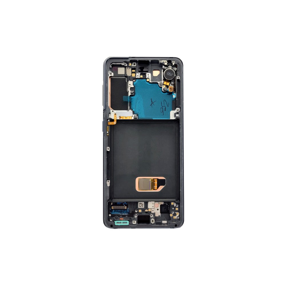 شاشة وديجتايزر لهاتف Samsung Galaxy S21 5G G991B مع إطار مسبق التجميع لون فانتوم رمادي