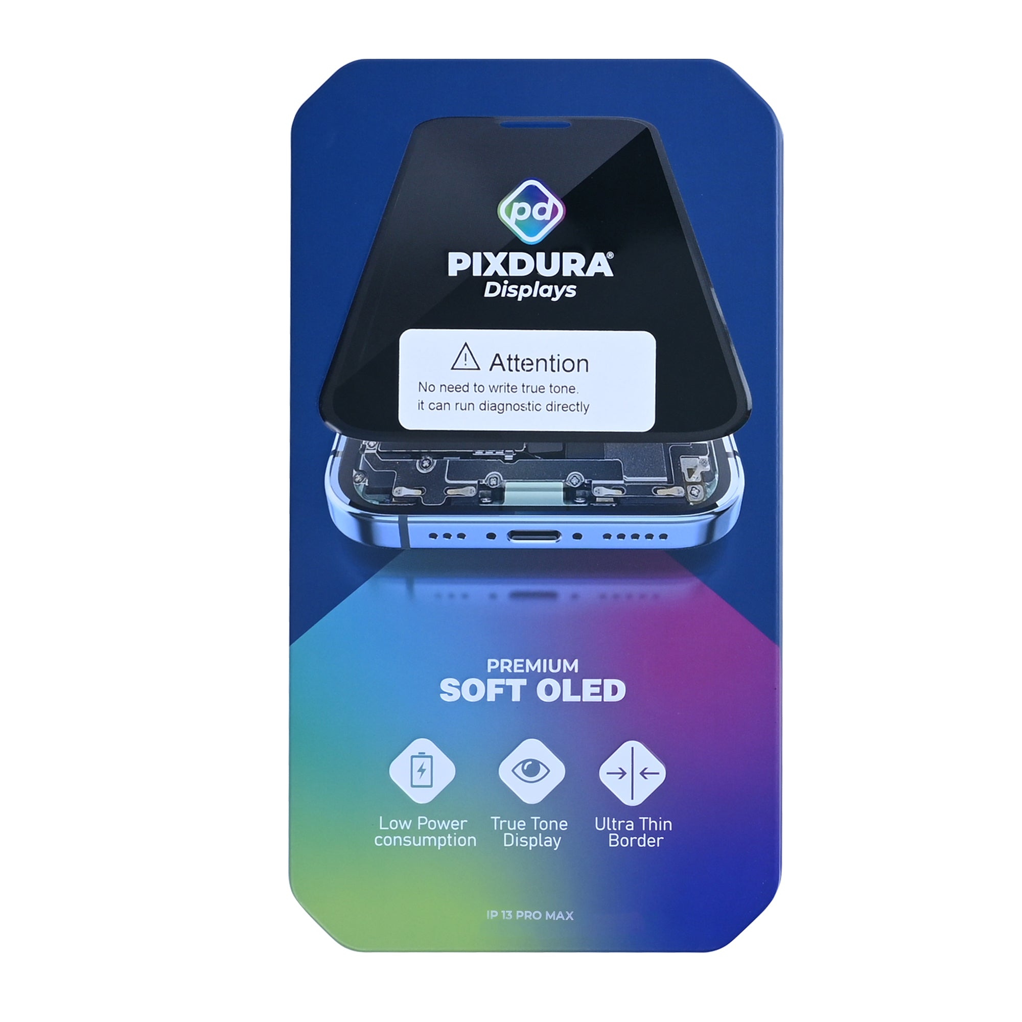 PIXDURA para Apple iPhone 13 Pro Max Ecrã e Digitalizador Soft-OLED (Executar Diagnósticos) (120Hz)
