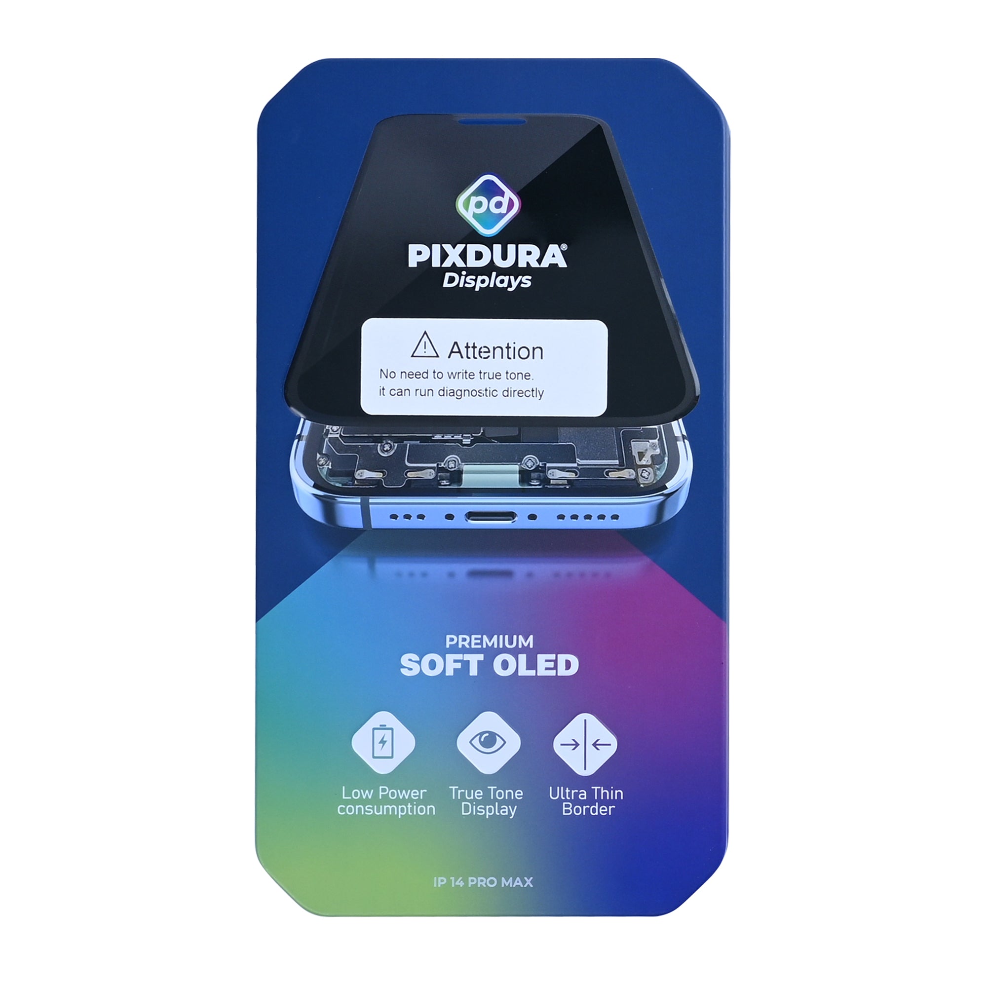 PIXDURA Para Apple iPhone 14 Pro Max Ecrã E Digitalizador Soft-OLED (Executar Diagnósticos) (120Hz)