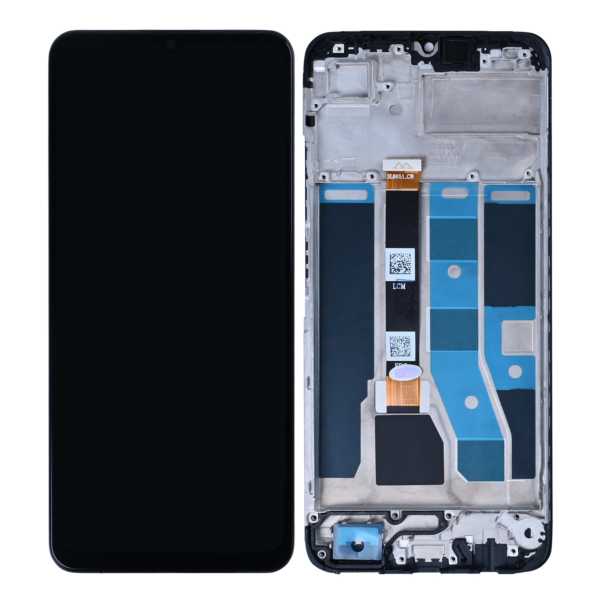 Realme C53 شاشة وديجتايزر مع إطار أسود فاحم (أصلي)