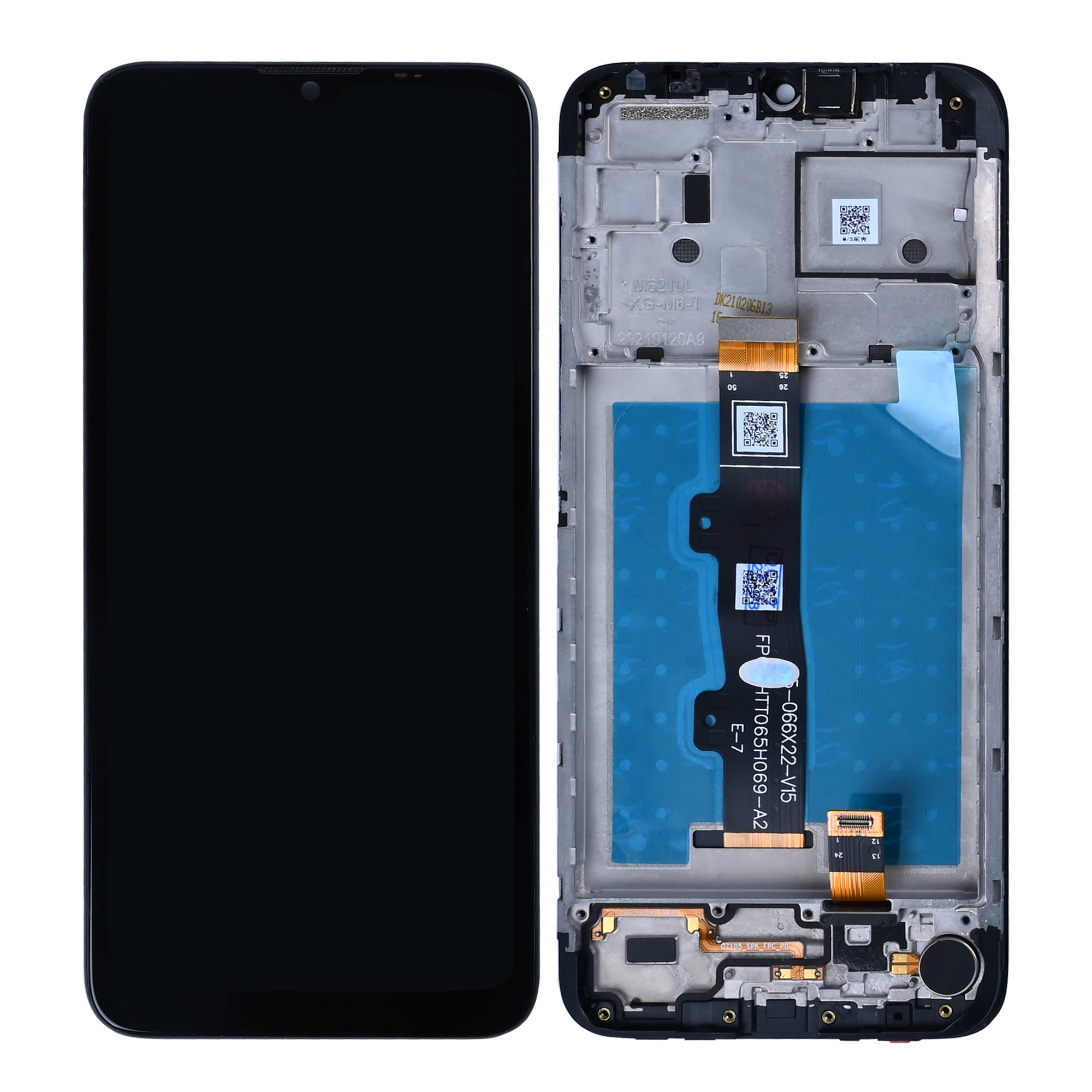 Motorola Moto E7 Power. E7i Power Ecrã e Digitalizador com Aro Preto OEM