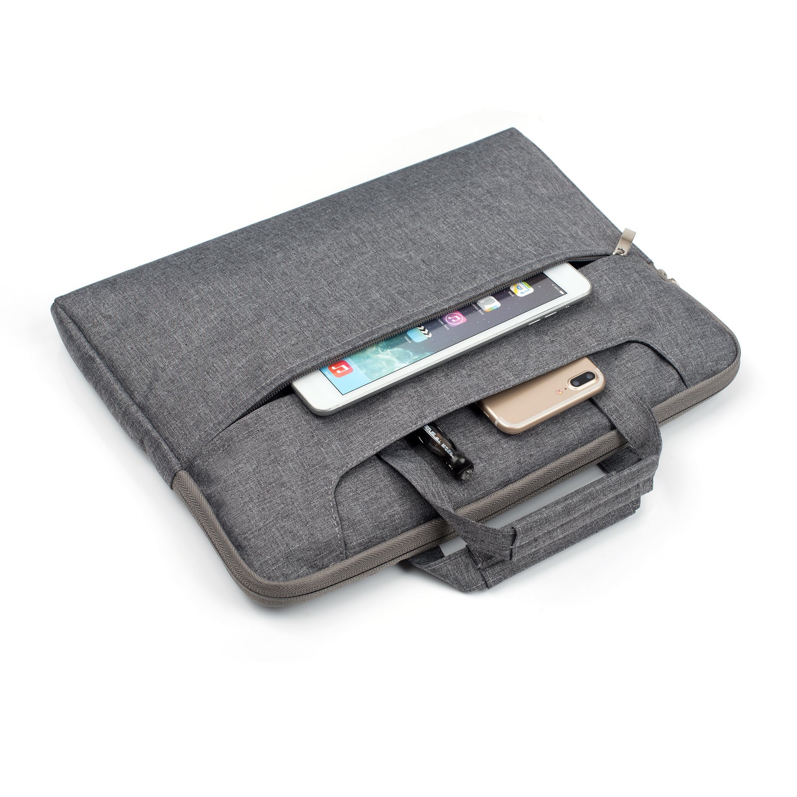Laptop Sleeve Bag With Shoulder Strap 13. 14.2 inch Grey