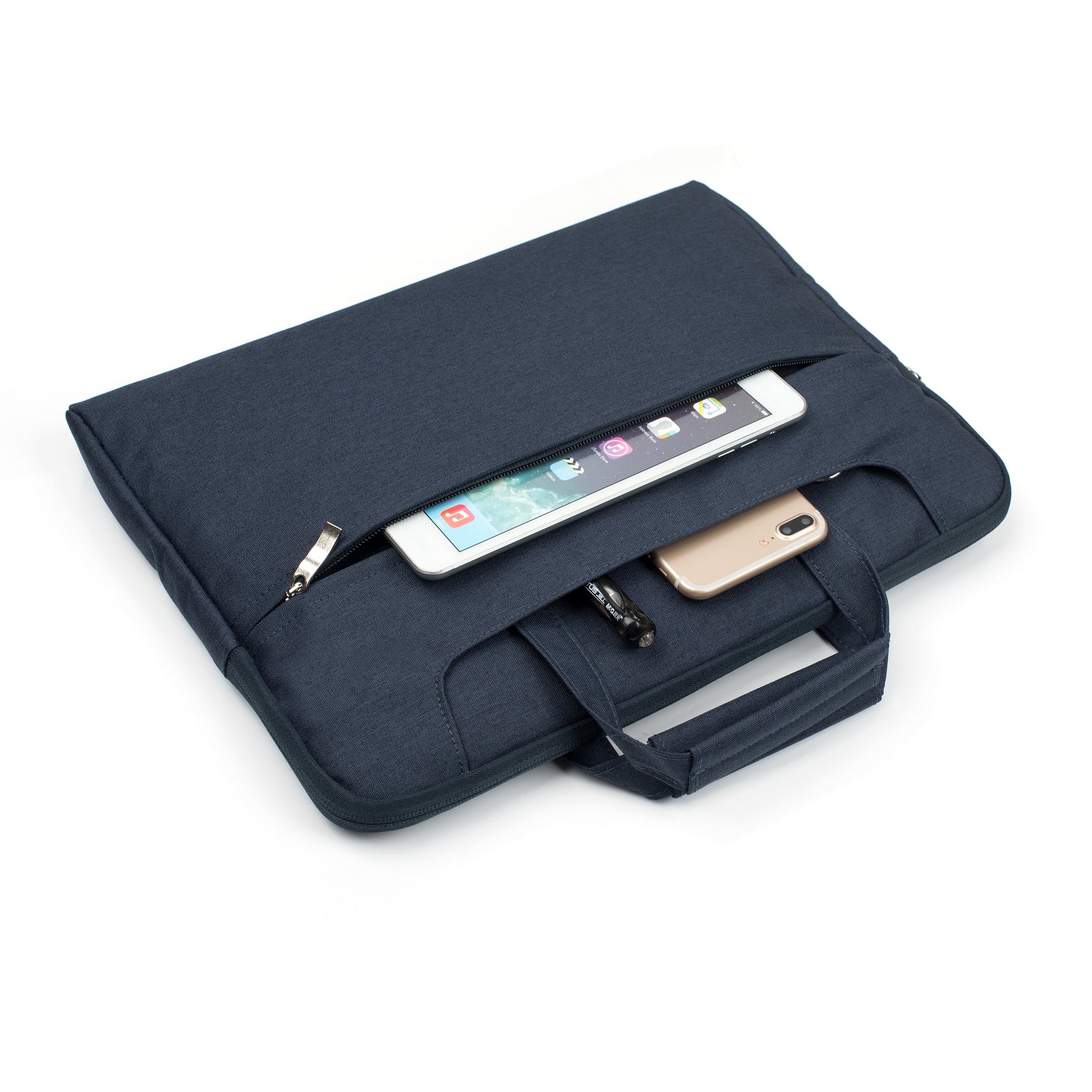 Laptop Sleeve Bag With Shoulder Strap 13. 14.2 inch Navy Blue